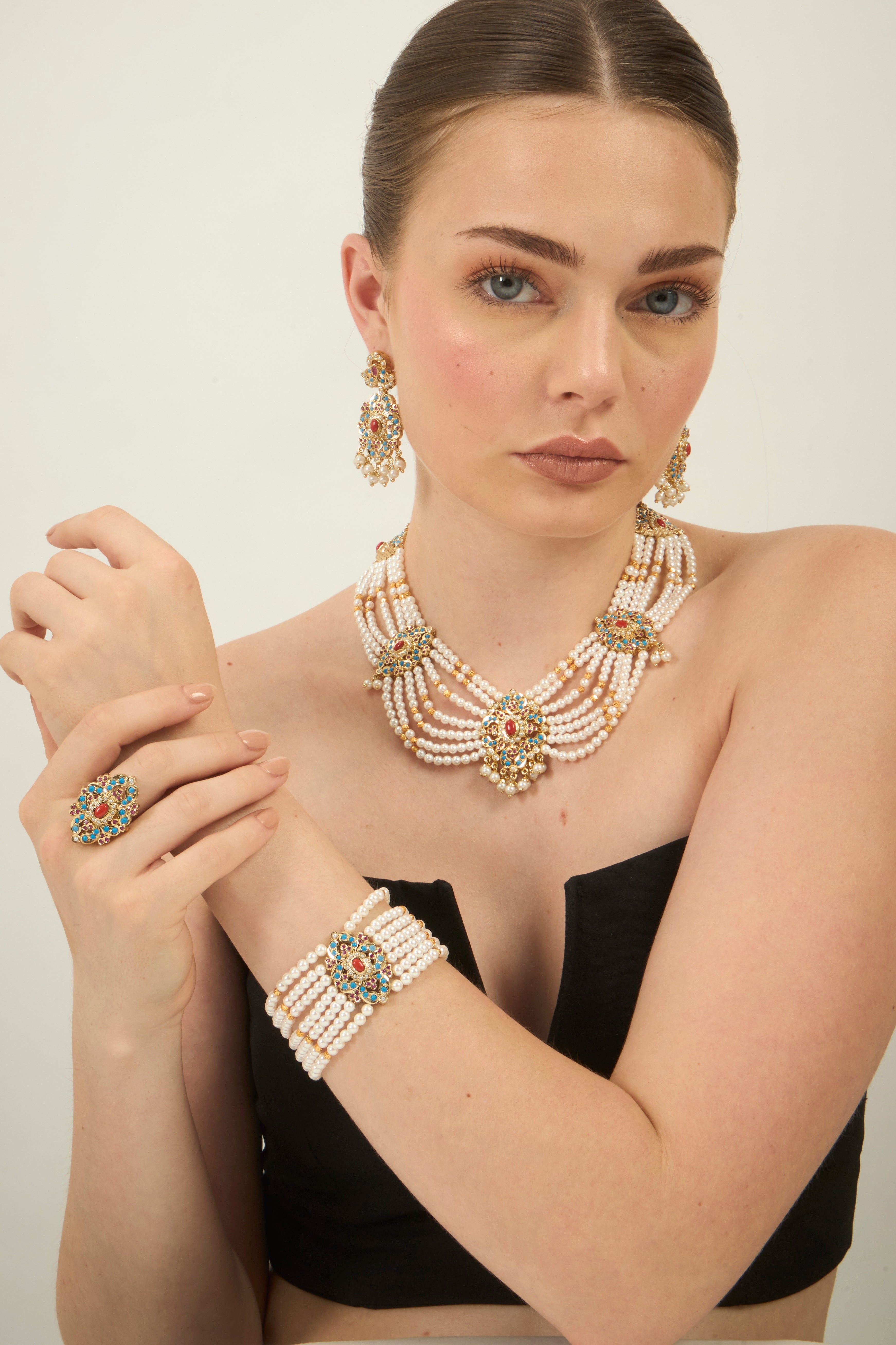 Noorain coral combo set