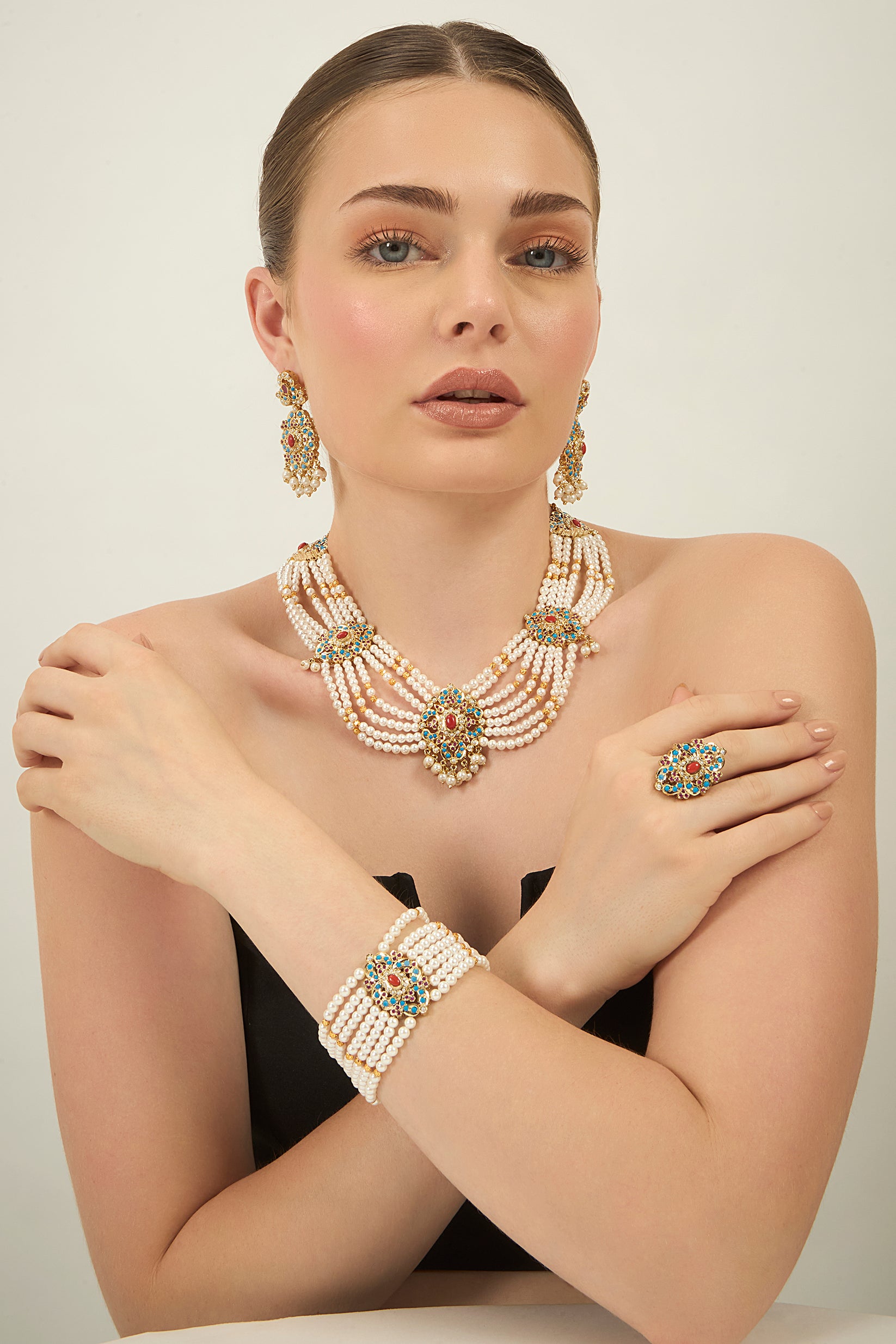Noorain coral combo set