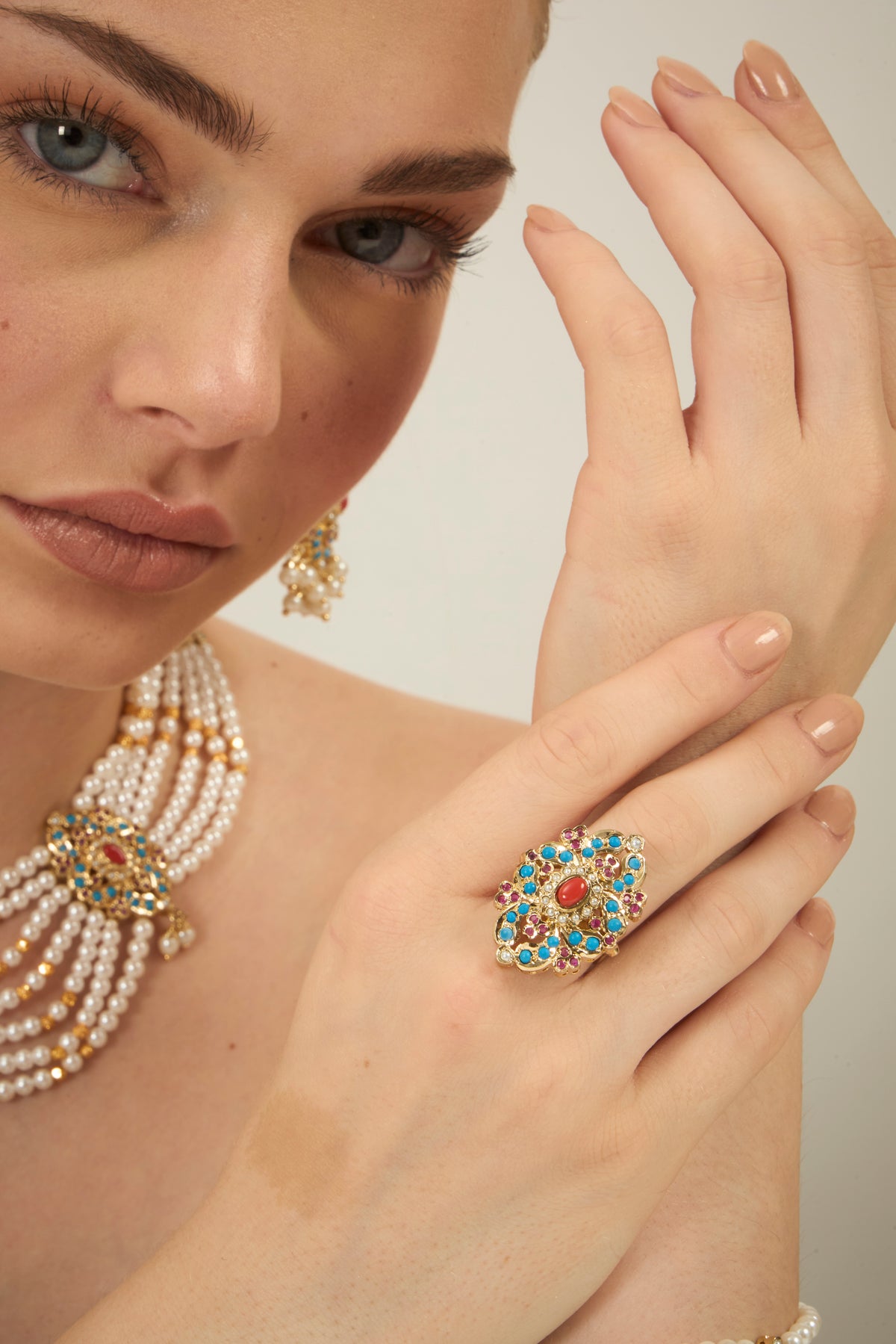 Noorain coral combo set
