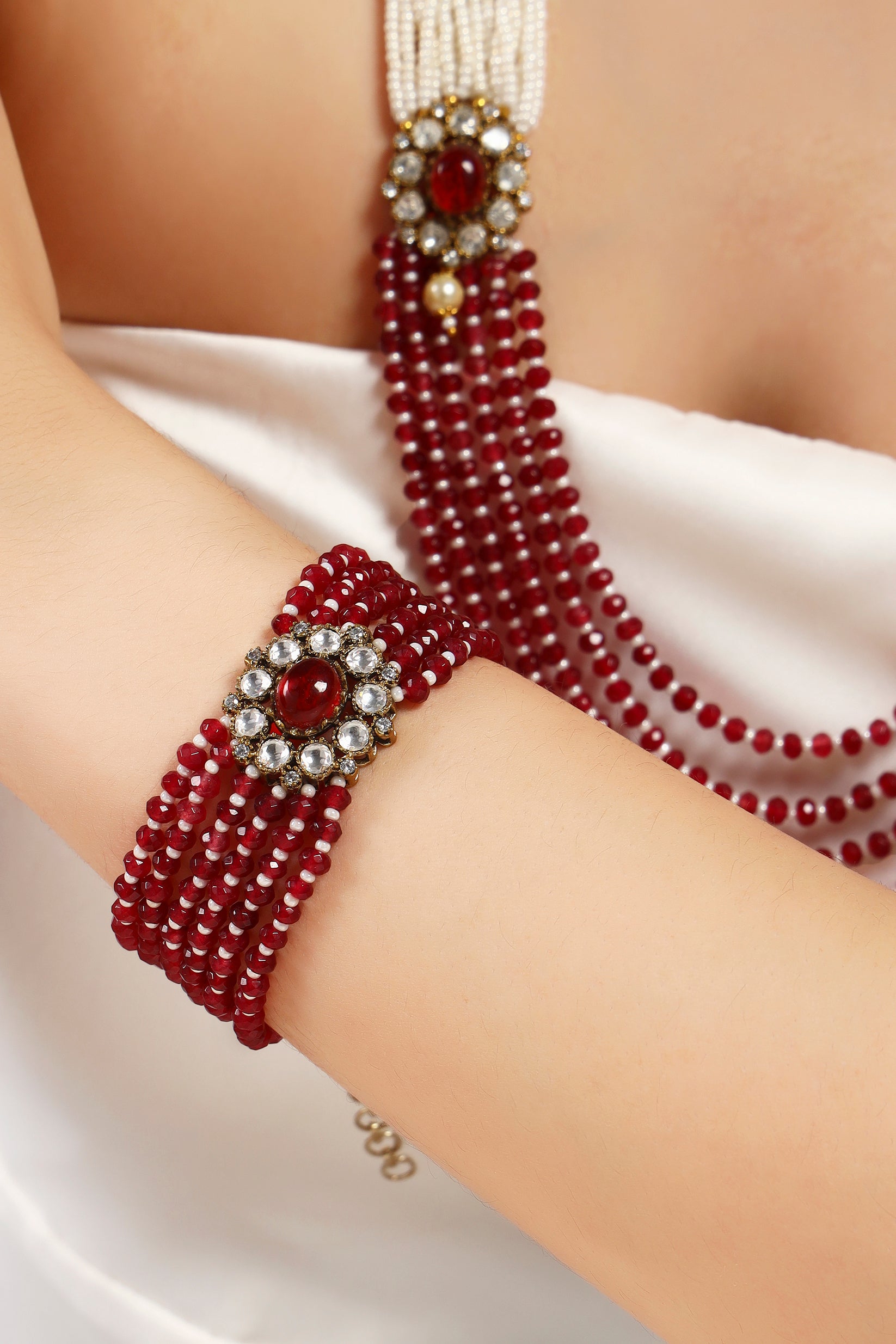 Ishq moissanite Kundan combo set
