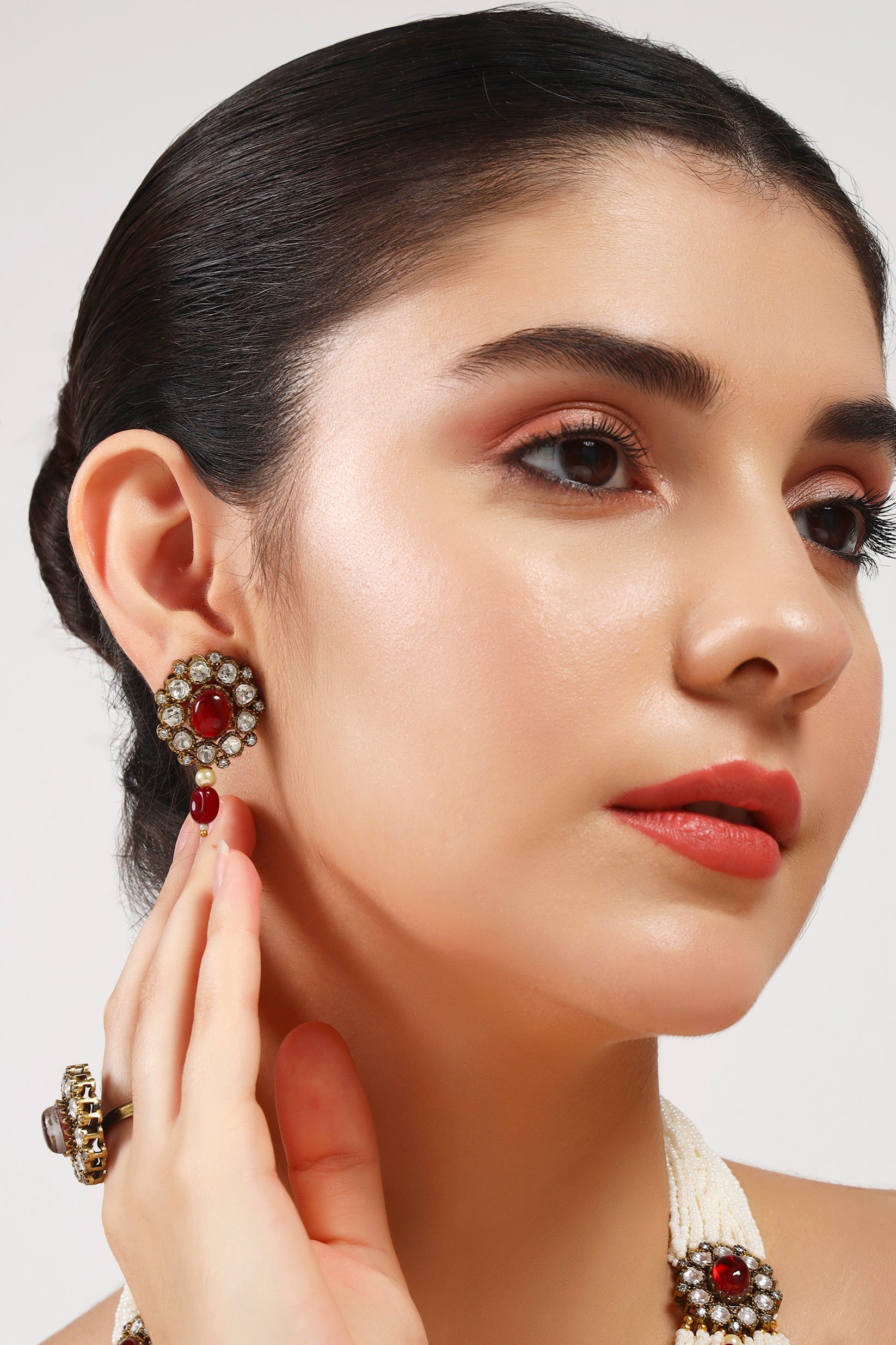 Ishq moissanite Kundan combo set