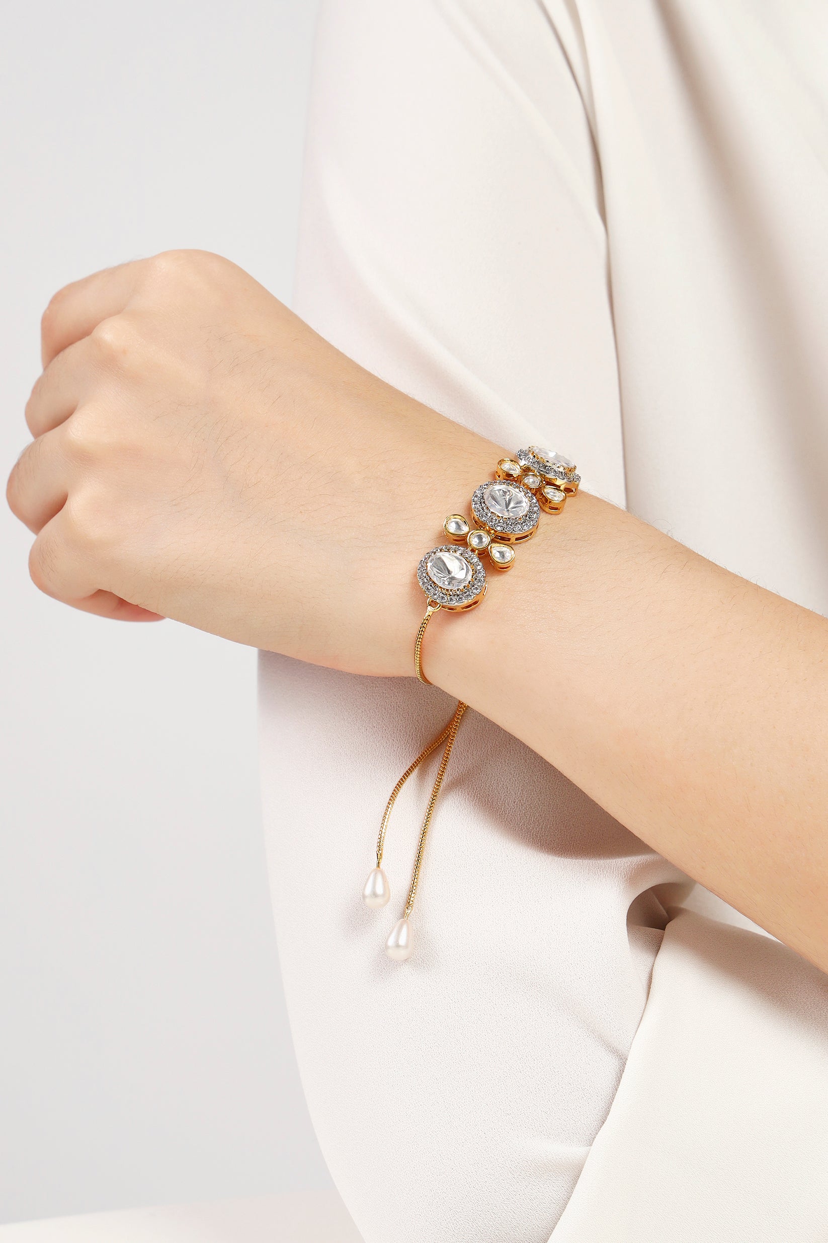 Princess moissanite Kundan combo set