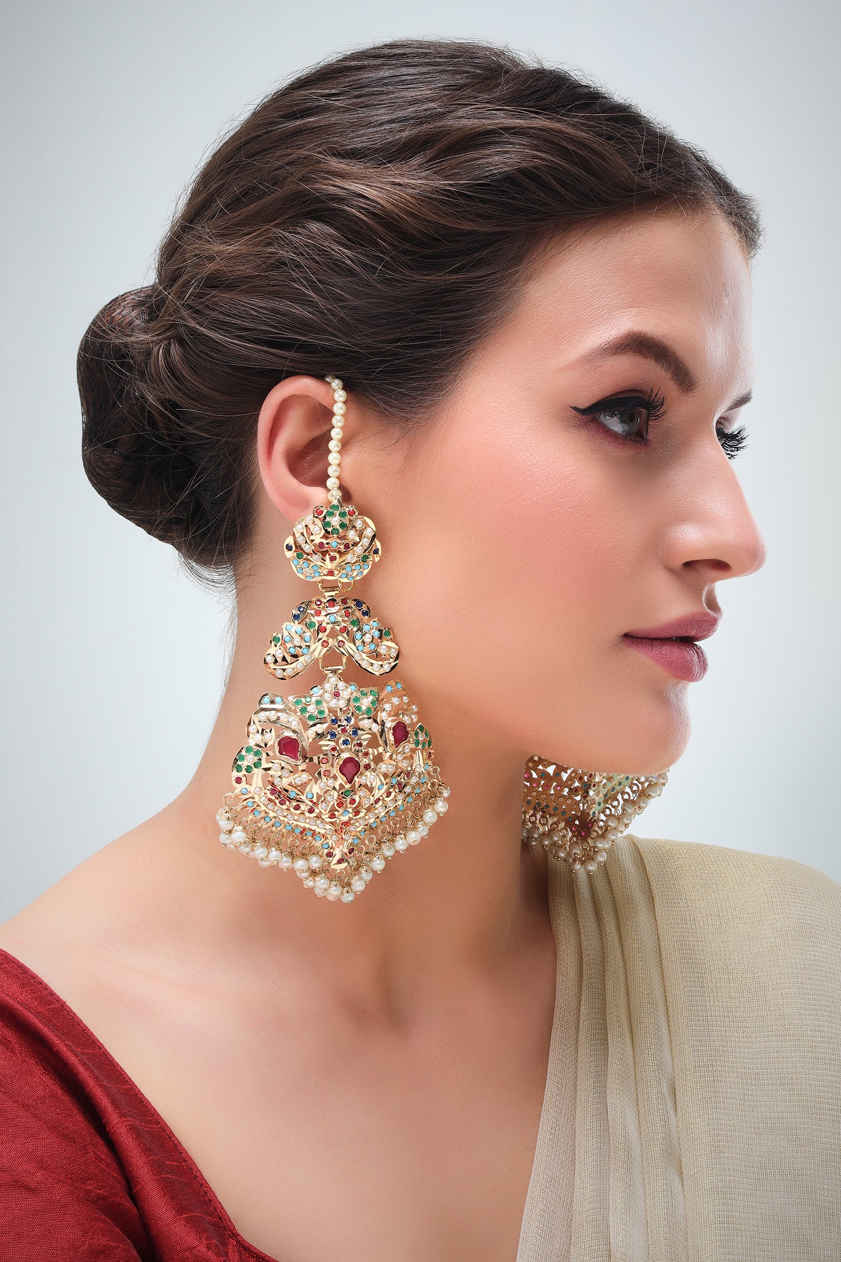 Maheen Jadau statement earrings