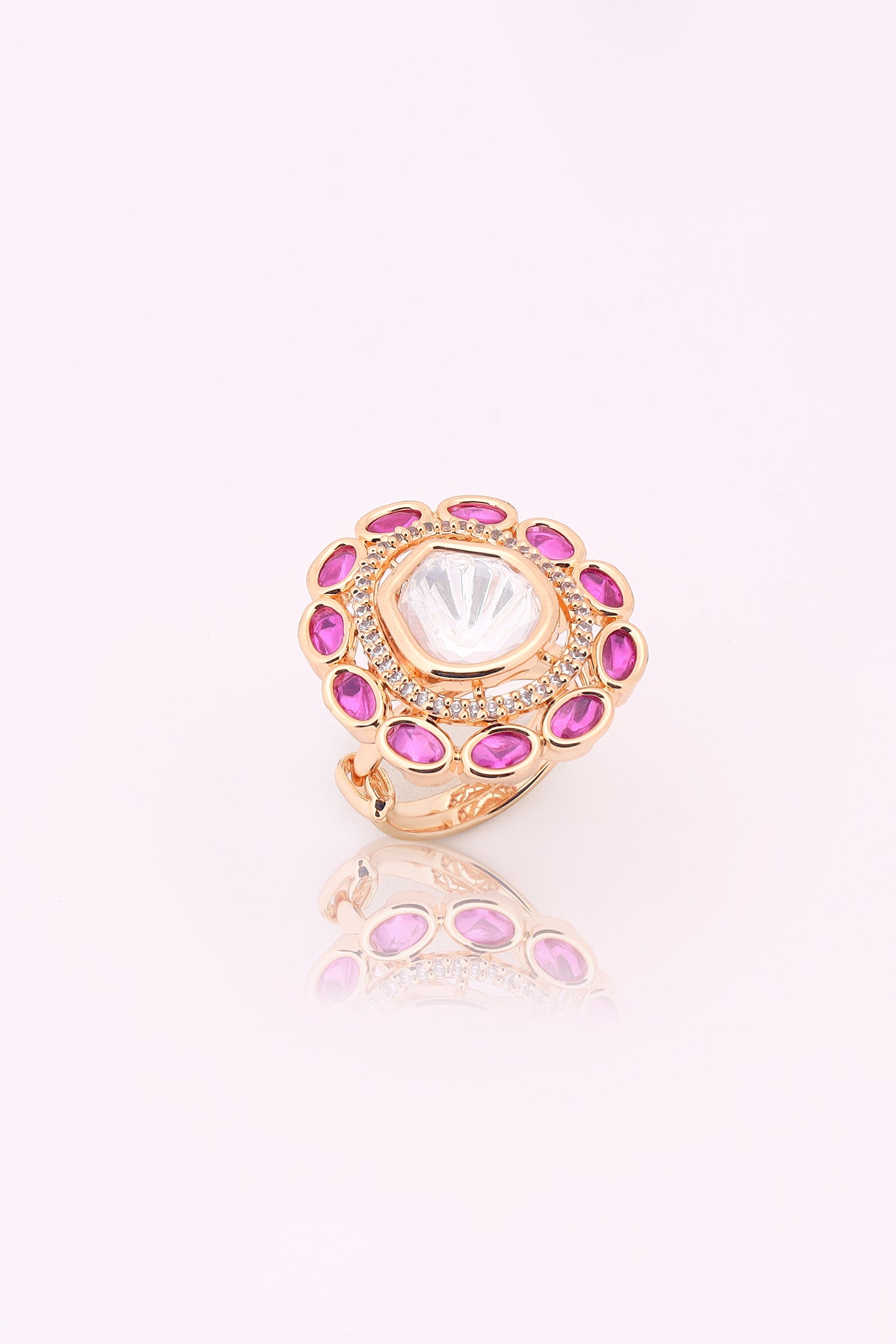 Shireen moissanite Kundan ring