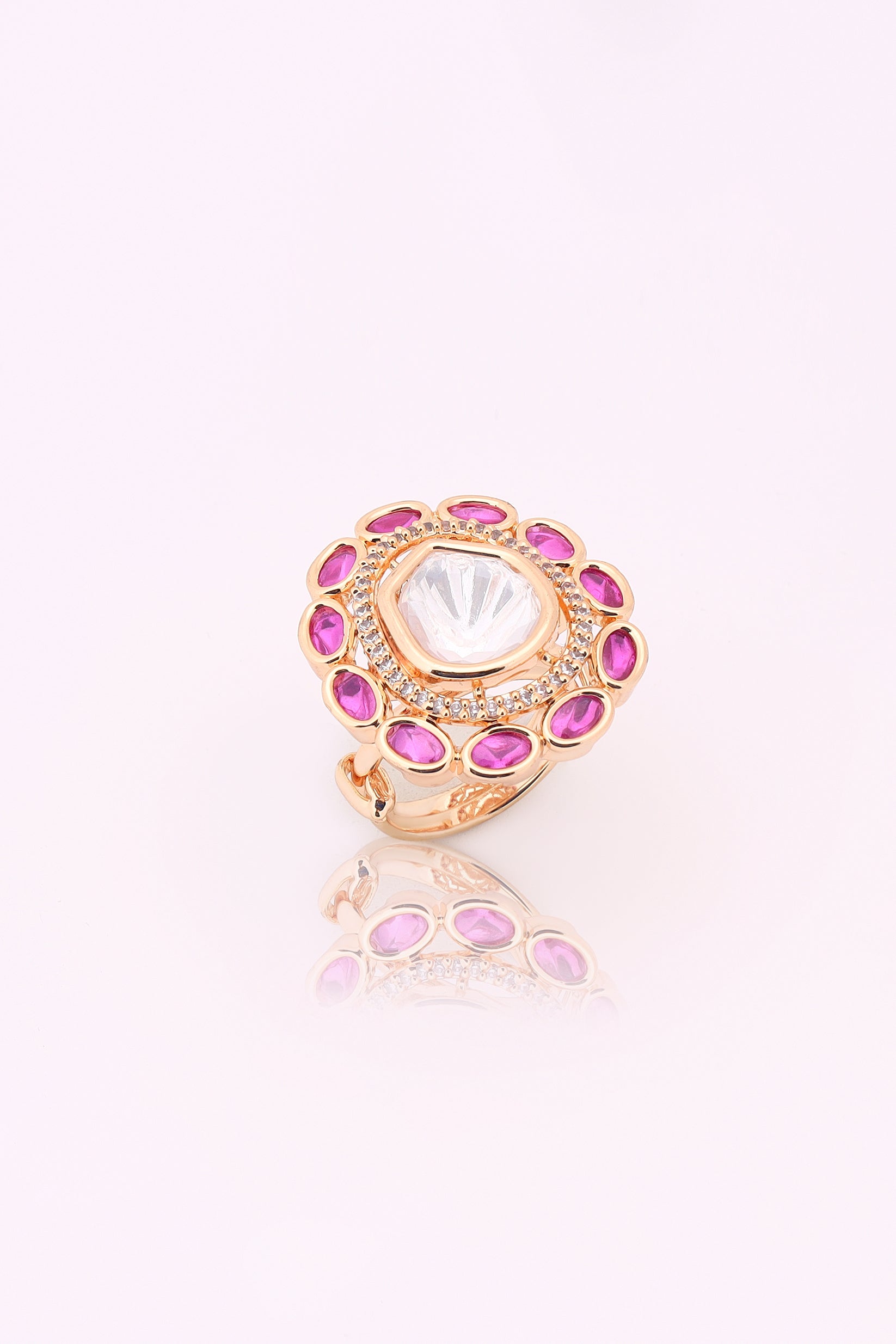Shireen moissanite Kundan ring