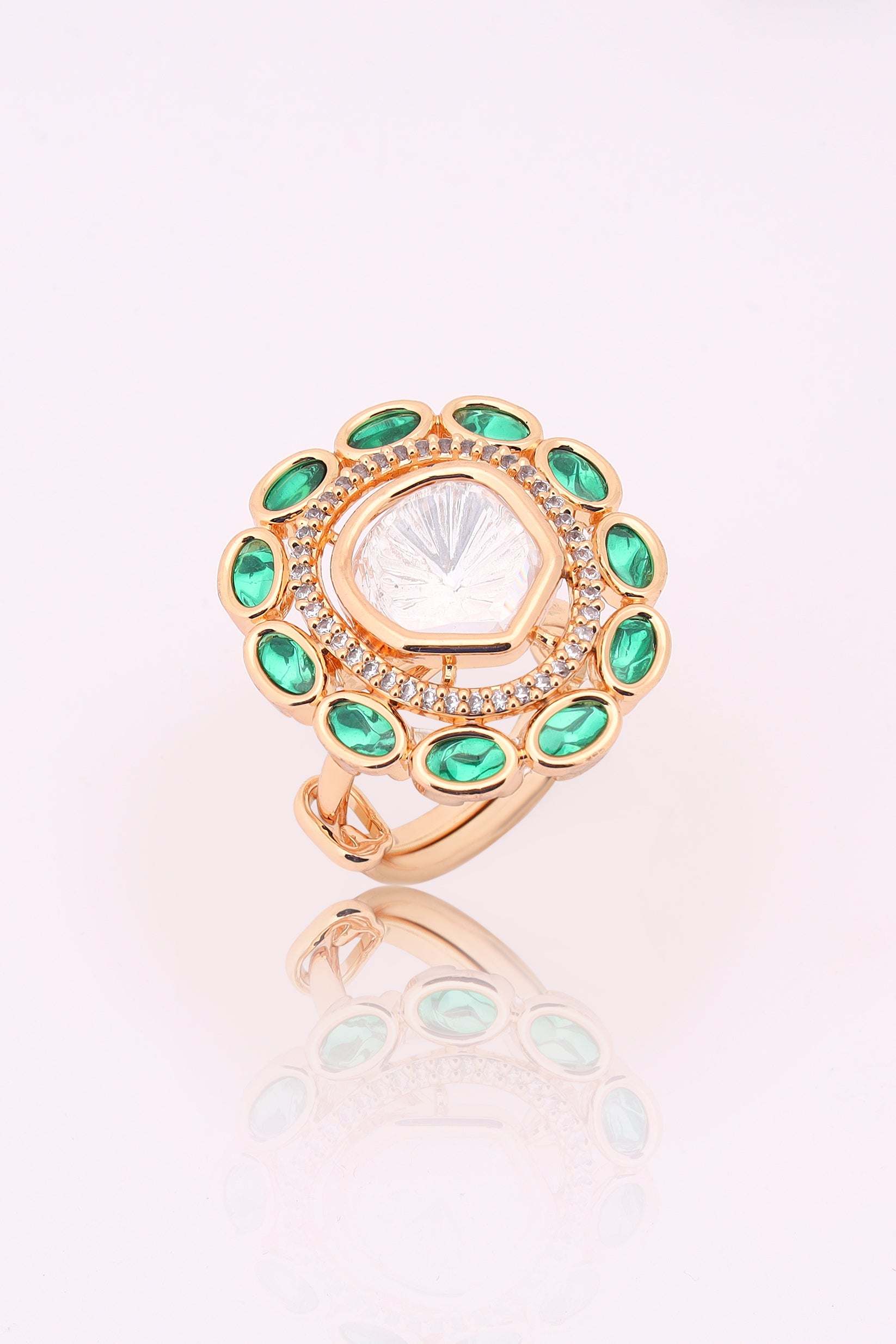 Shireen moissanite Kundan ring