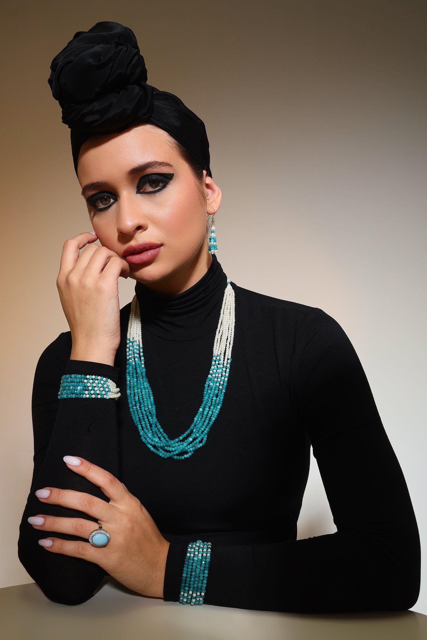 Firozé necklace set with bracelet (single)