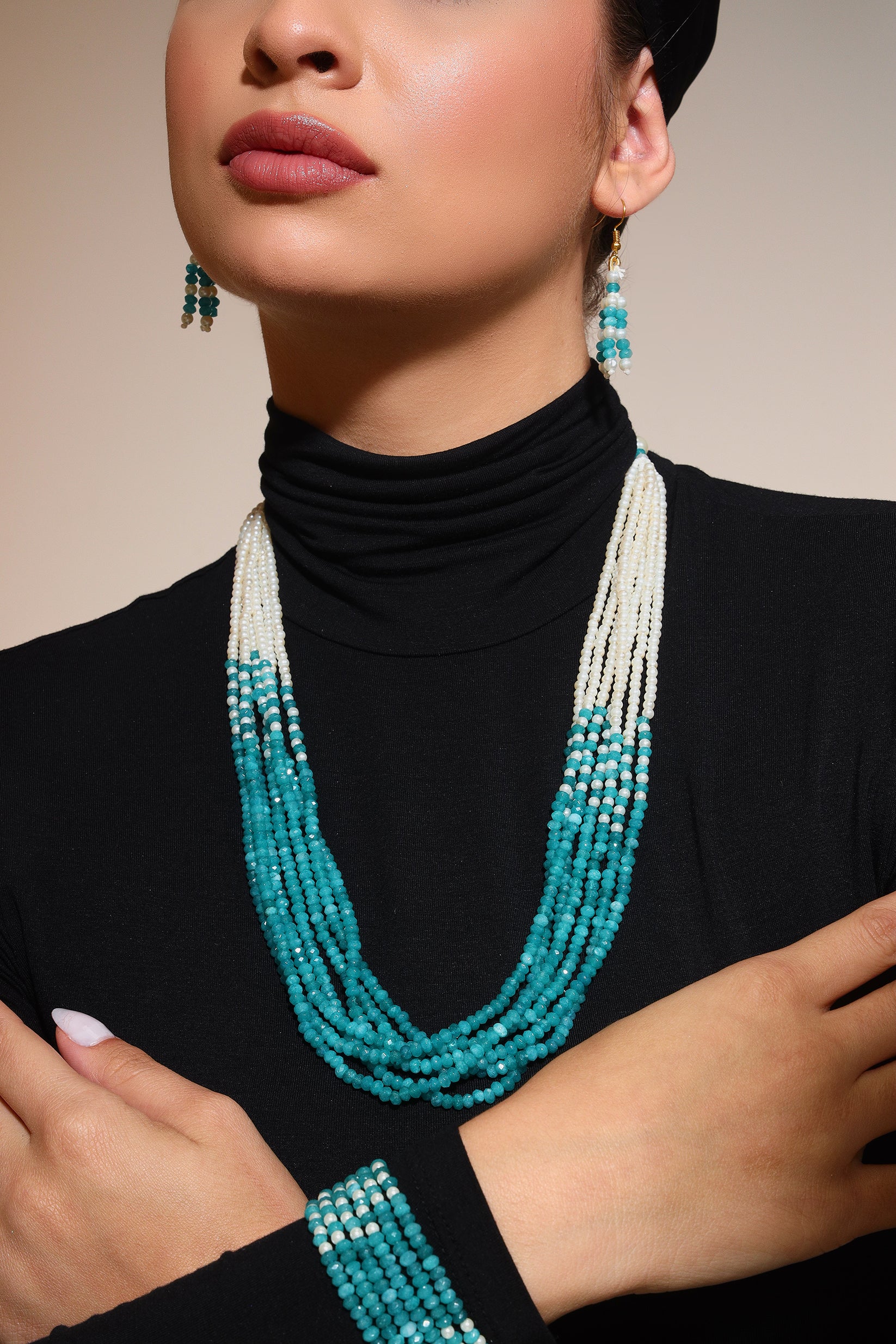 Firozé necklace set with bracelet (single)