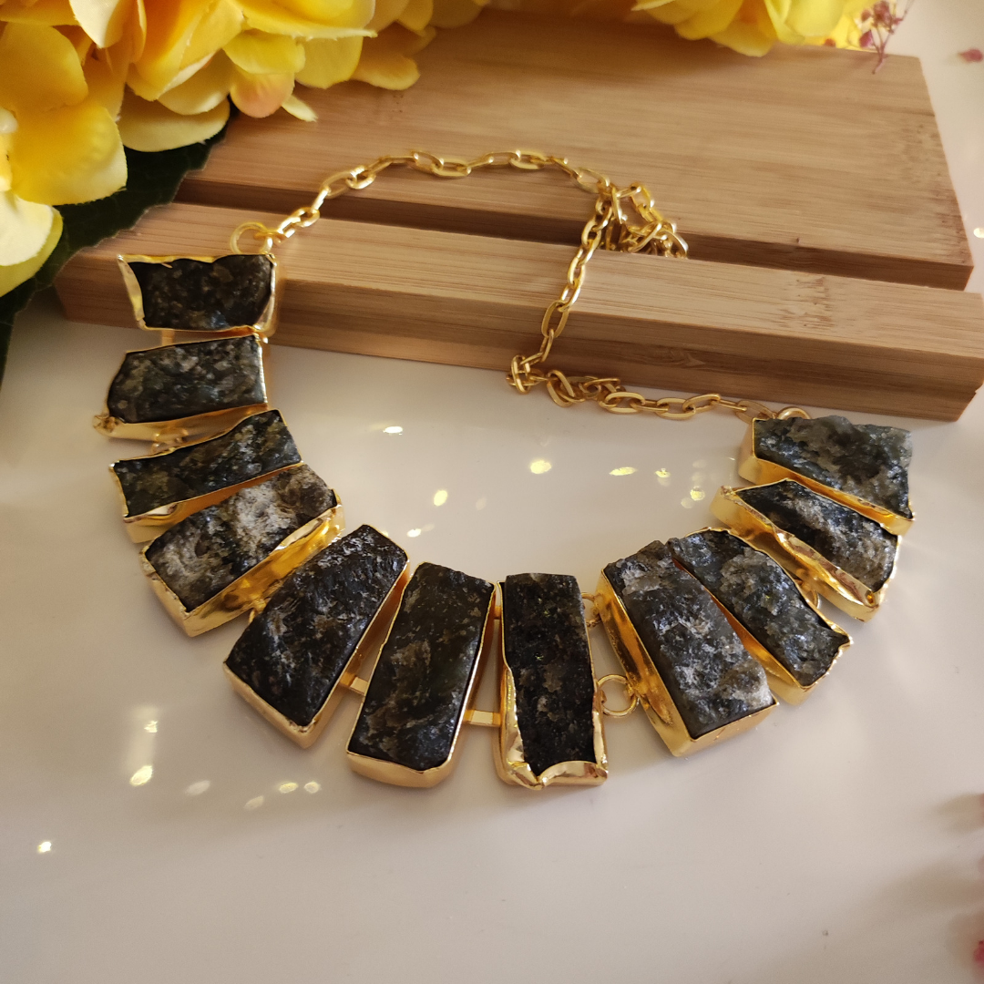 Serenity Natural Labradorite Statement Necklace
