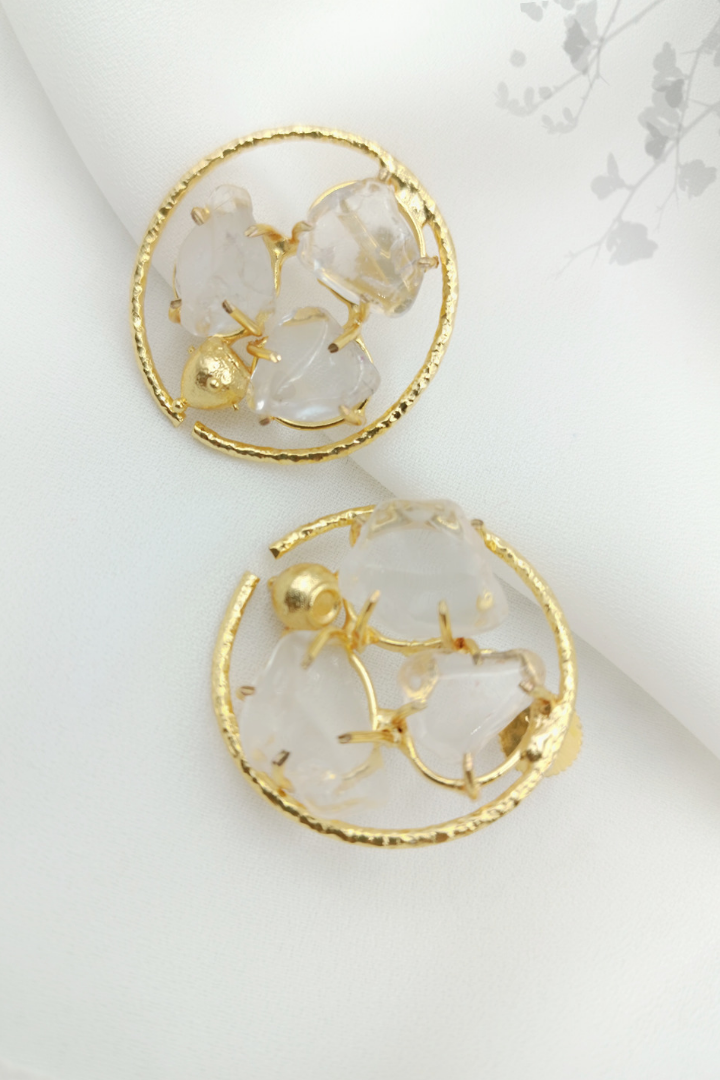 Shea Natural stone Gold Earrings