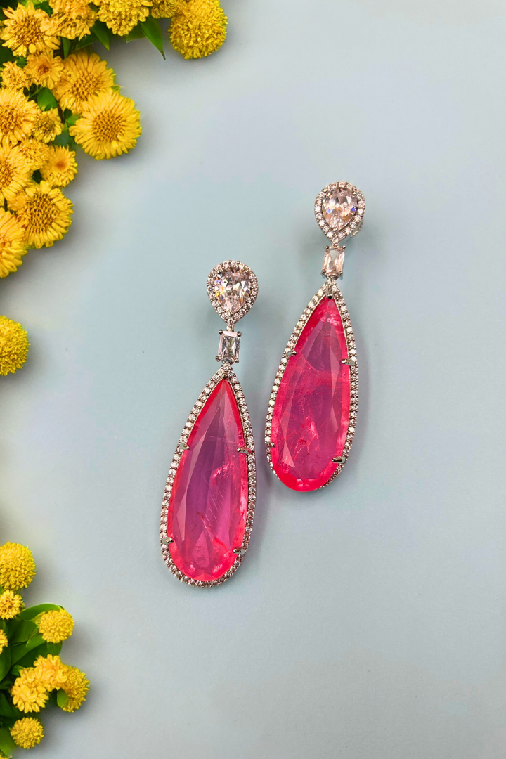 Defy the odds Pink Doublet Stone EarringS