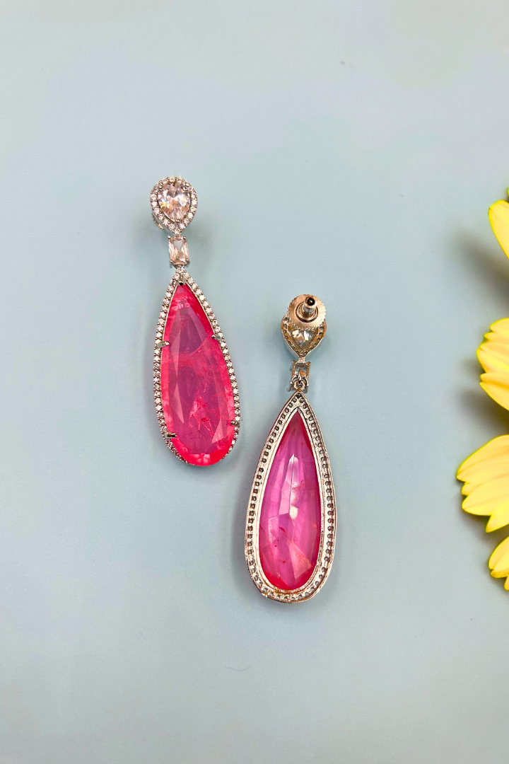 Defy the odds Pink Doublet Stone EarringS