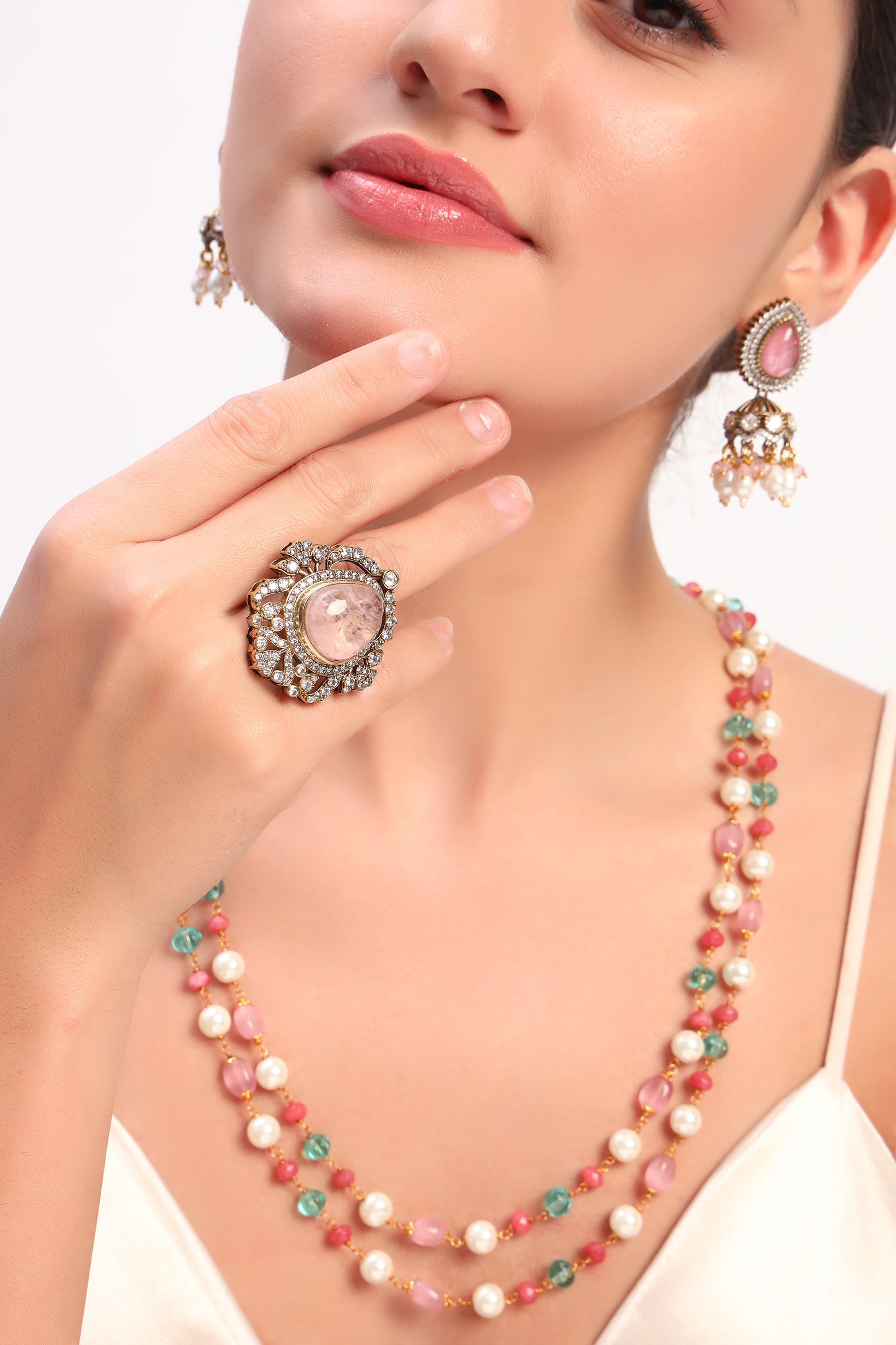 Preet doublet stones jhumka