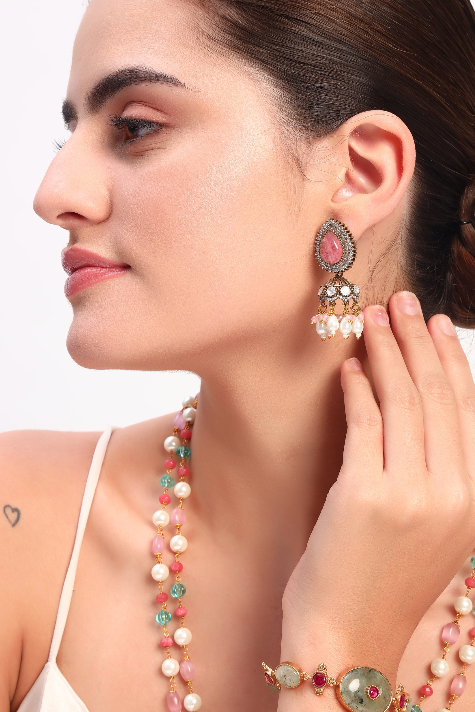 Preet doublet stones jhumka