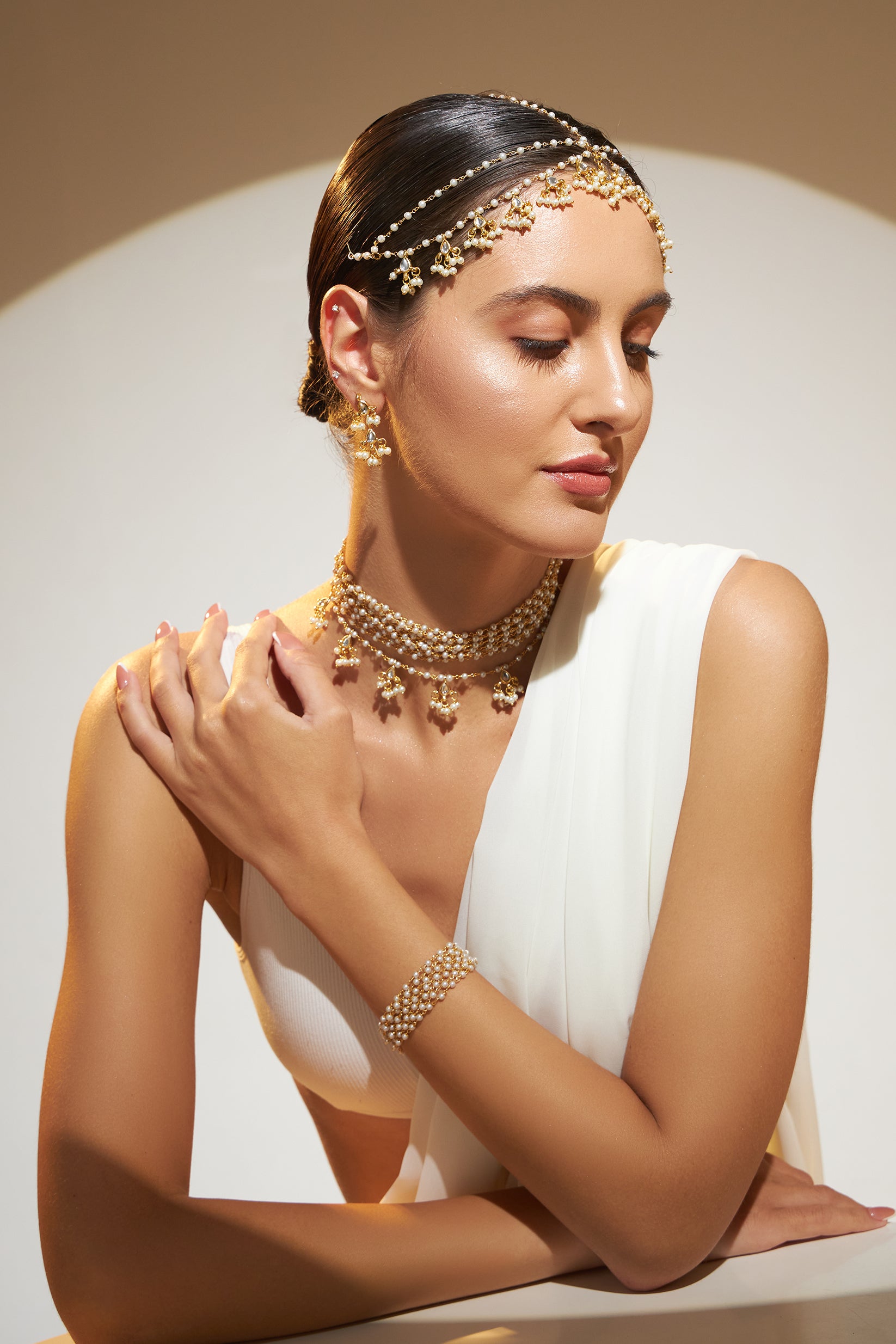 Aafreen choker kundan combo set