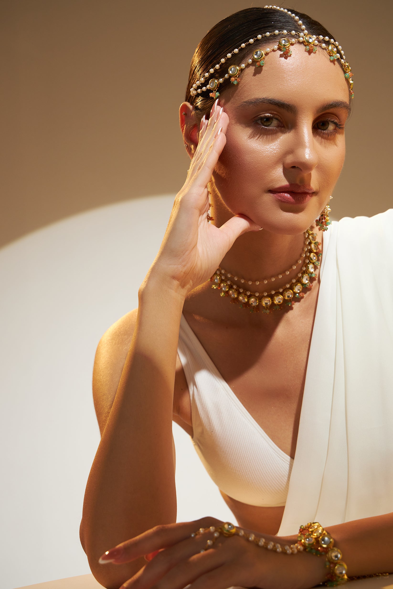 Aafreen choker kundan combo set