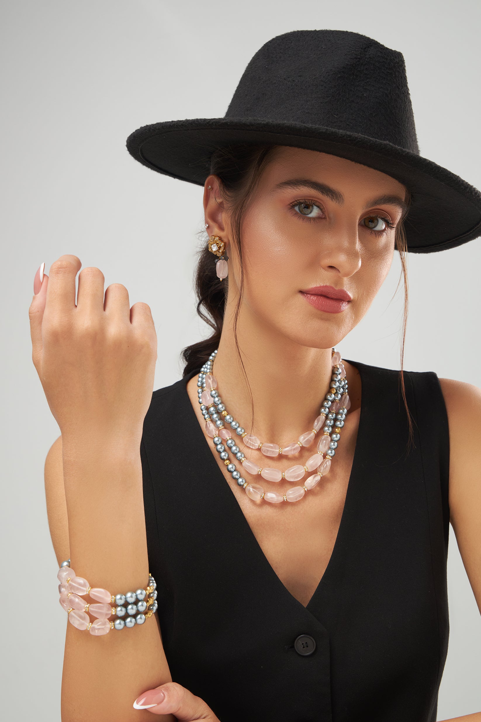Rose quartz combo set