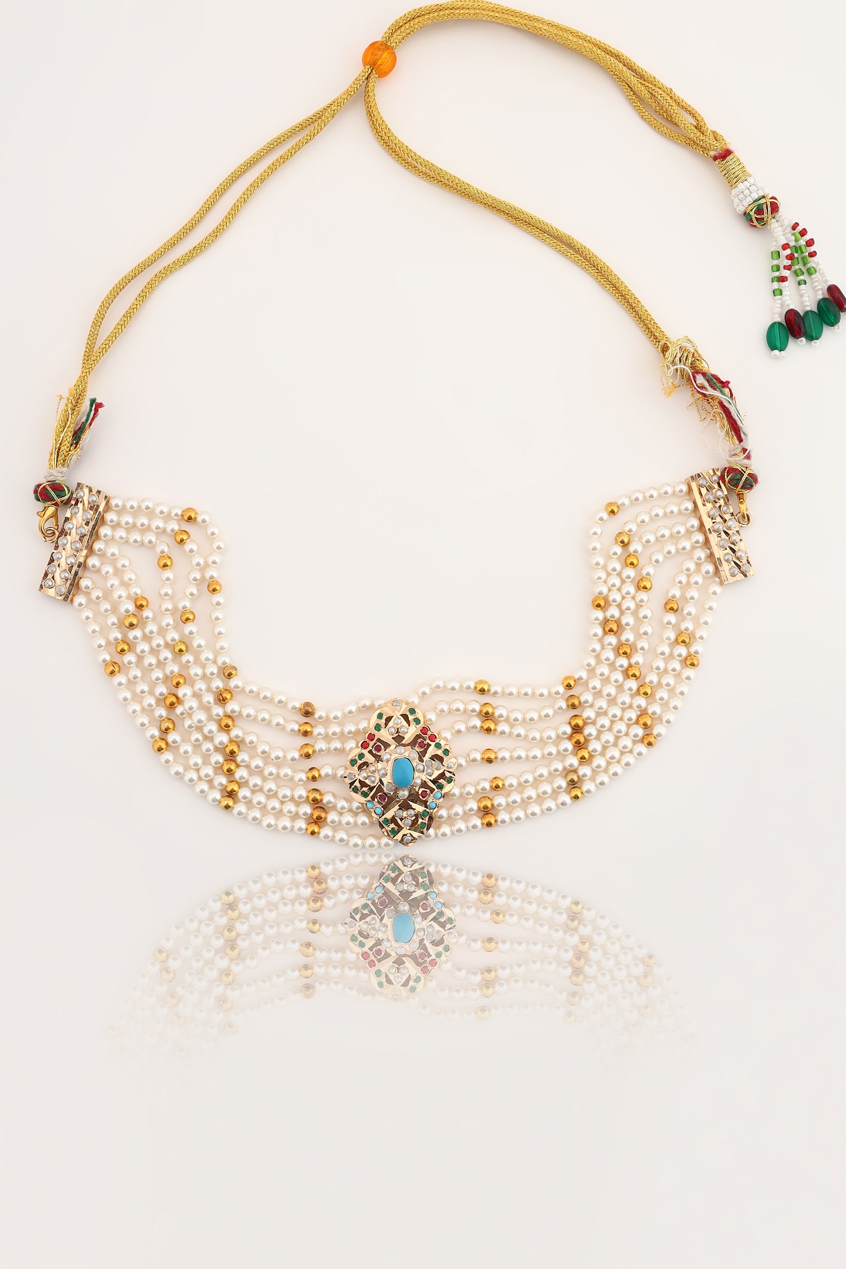 Maheen Jadau long necklace set with choker & earrings
