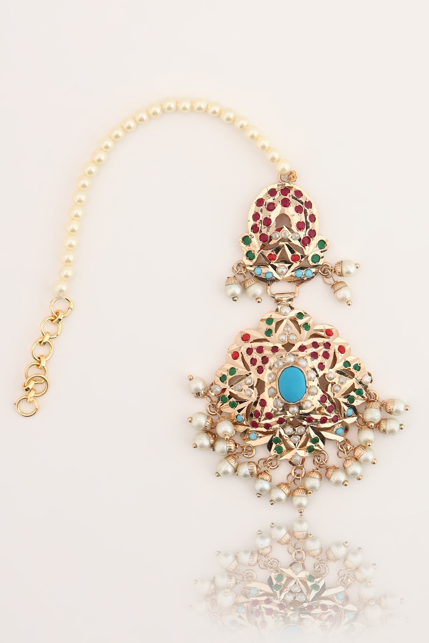 Maheen Jadau long necklace set with choker & earrings