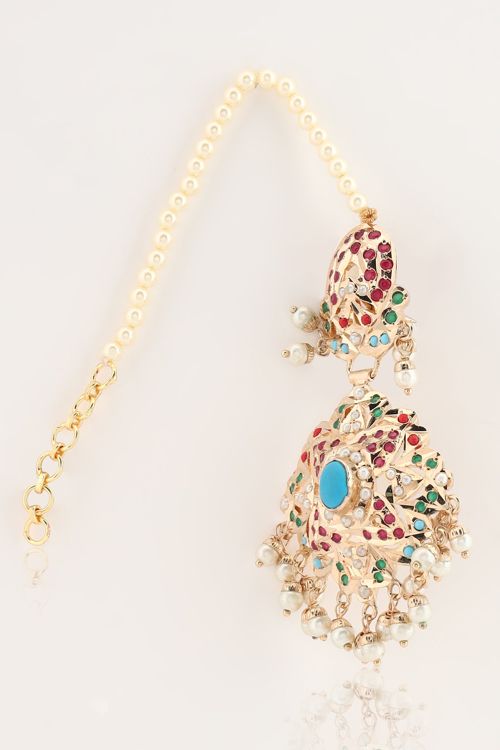Maheen Jadau long necklace set with choker & earrings