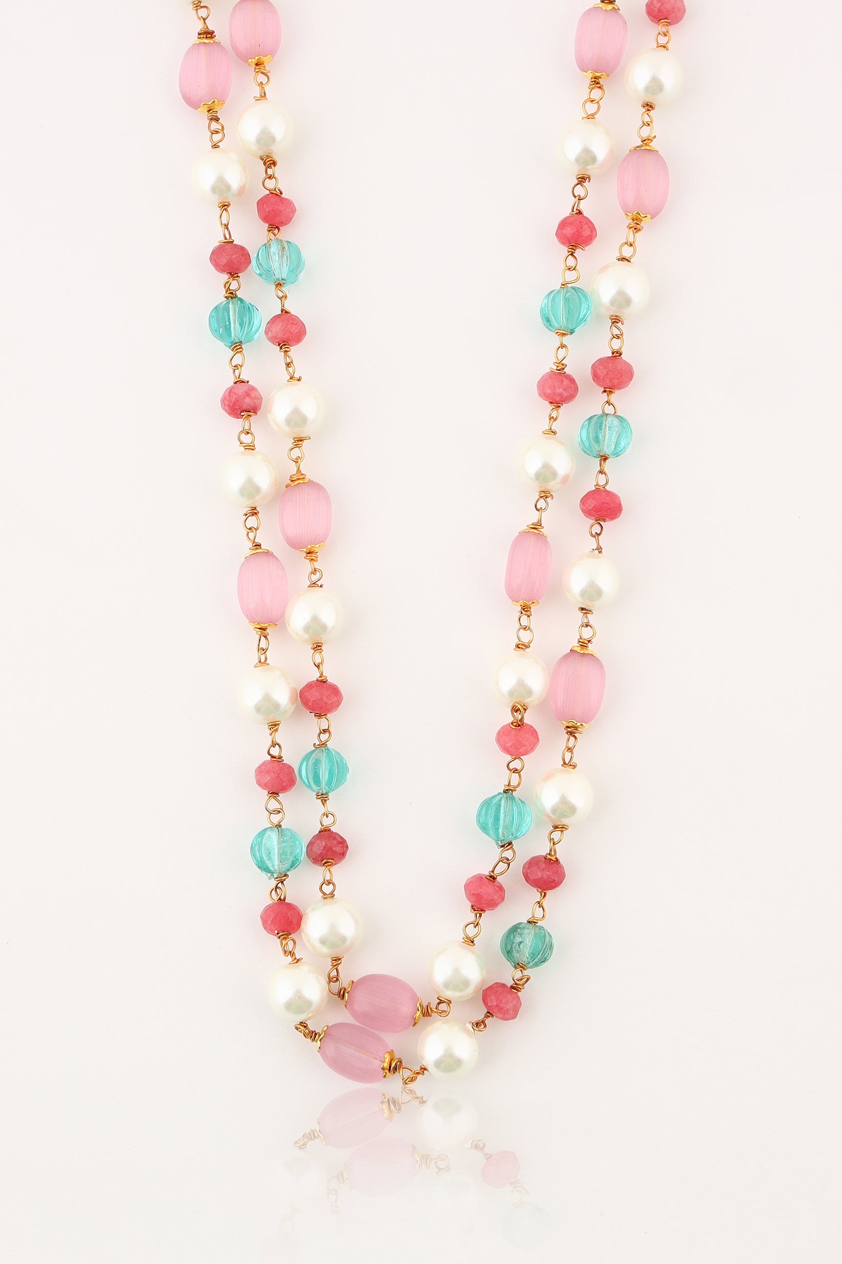 Noura blush pink statement long mala
