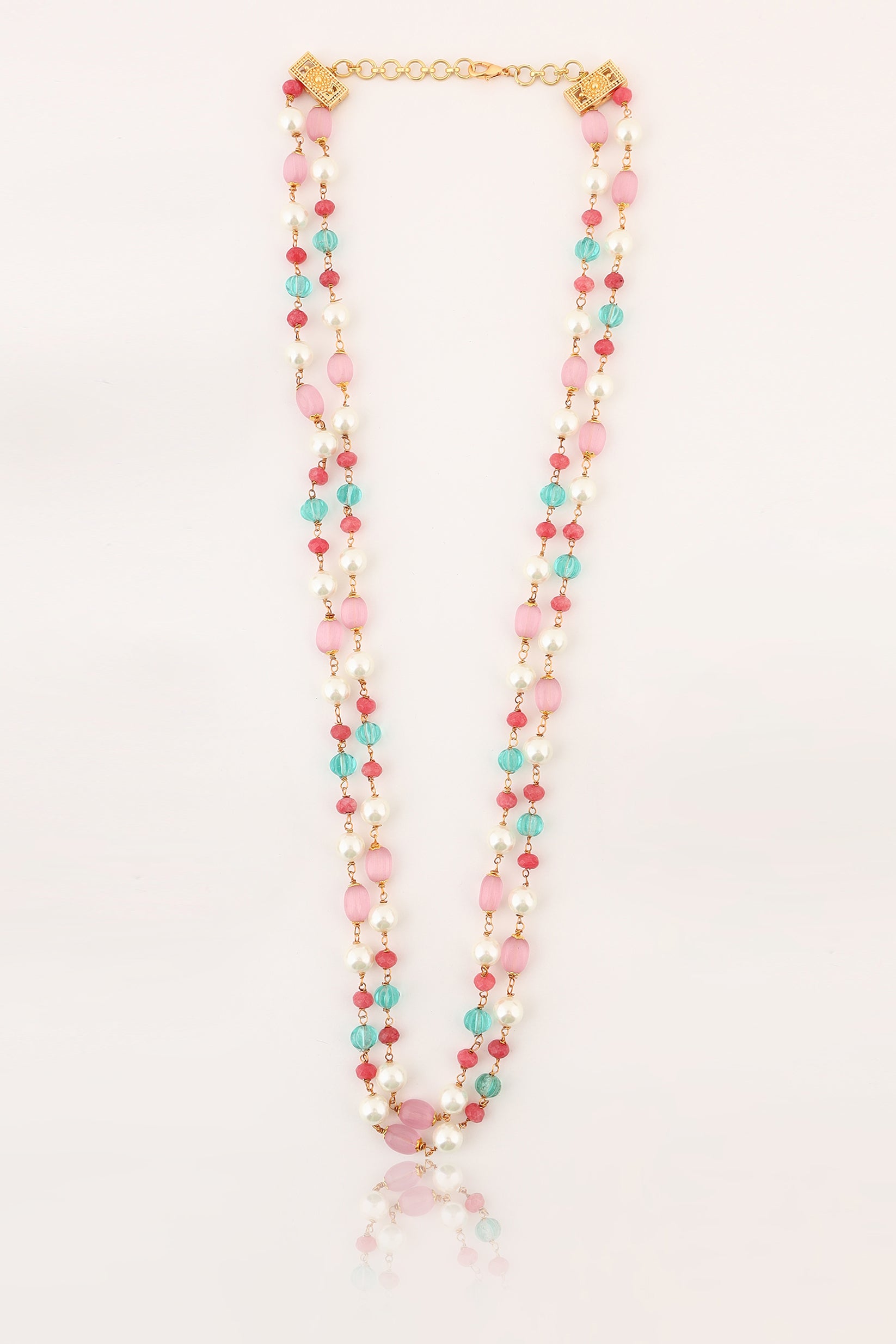 Noura blush pink statement long mala