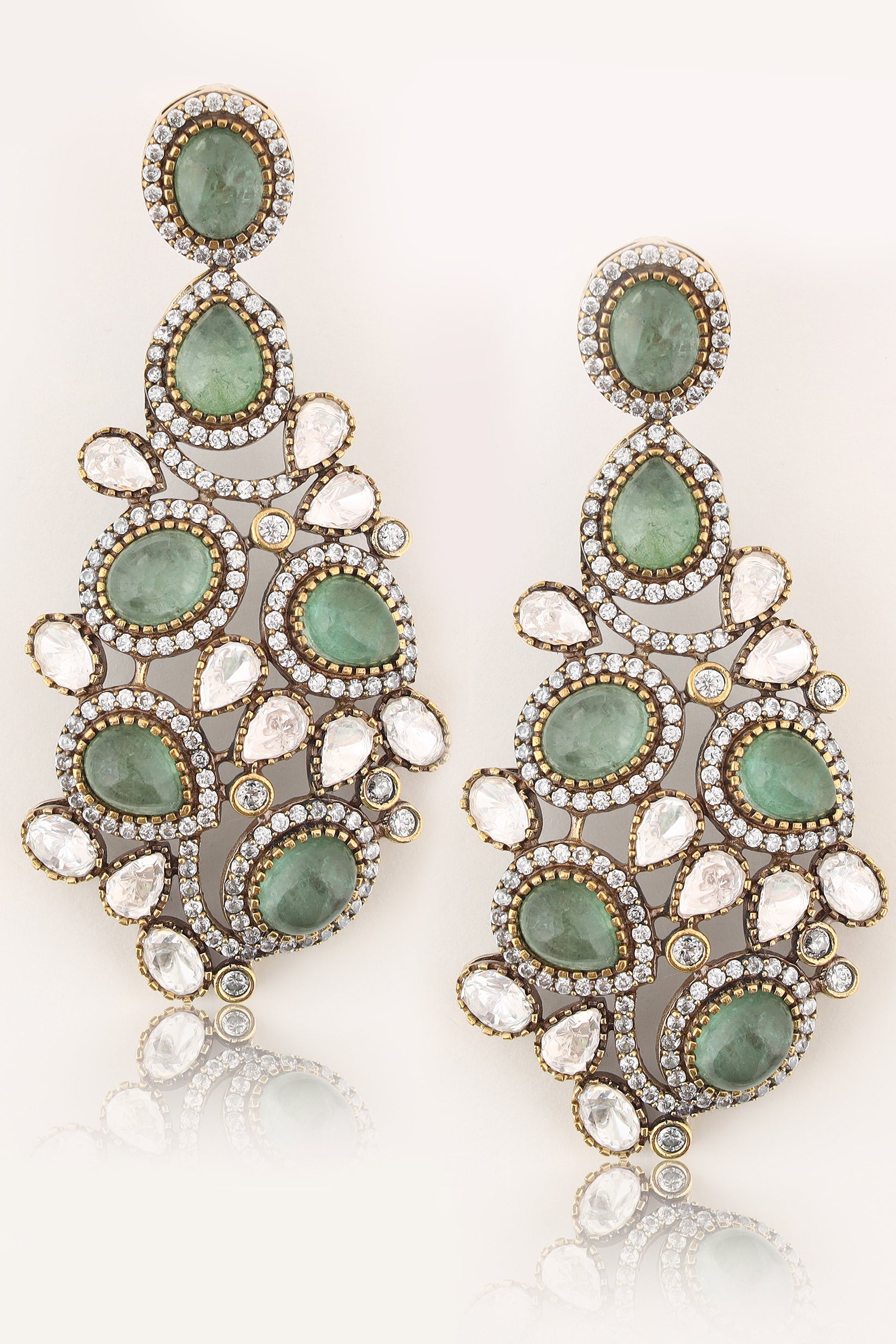 Sarah moissanite kundan earrings
