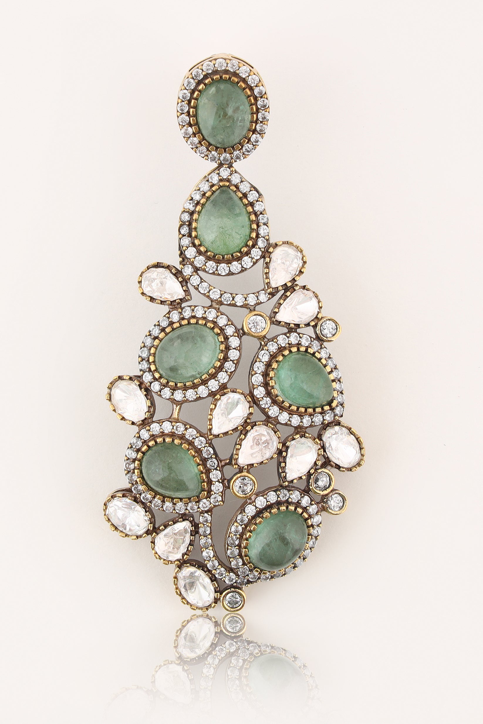 Sarah moissanite kundan earrings