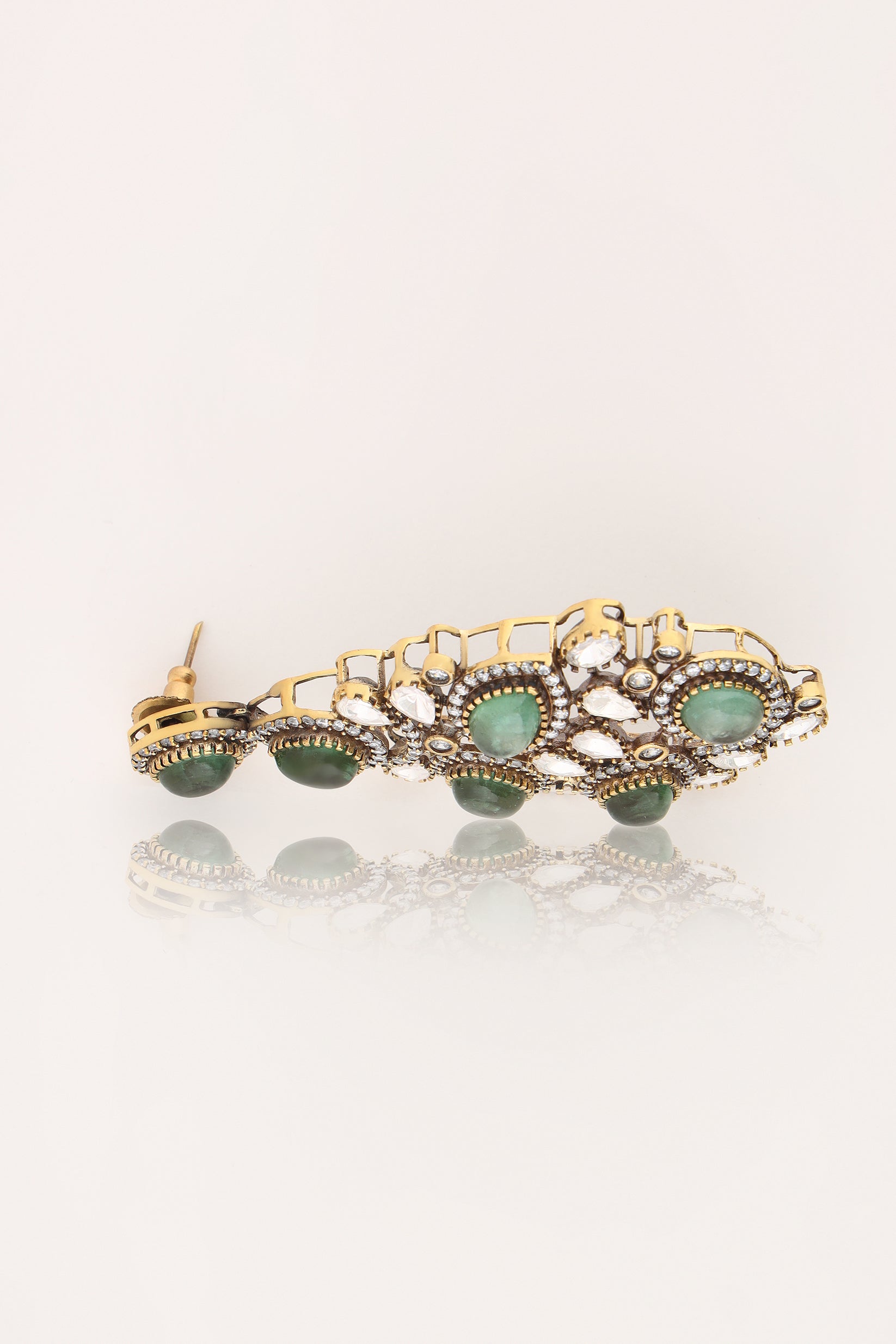 Sarah moissanite kundan earrings