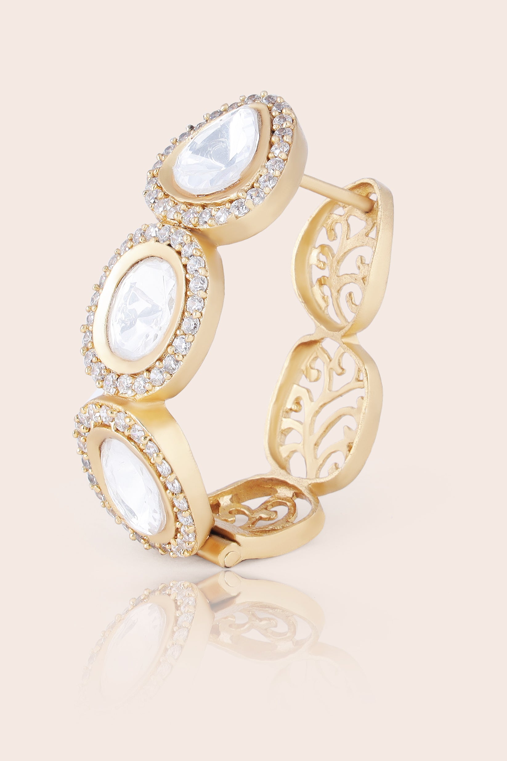 Heer moissanite Kundan hoops