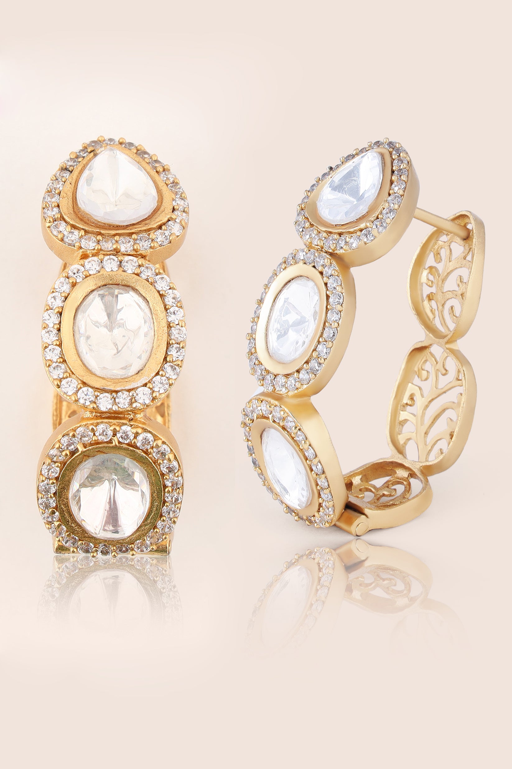 Heer moissanite Kundan hoops