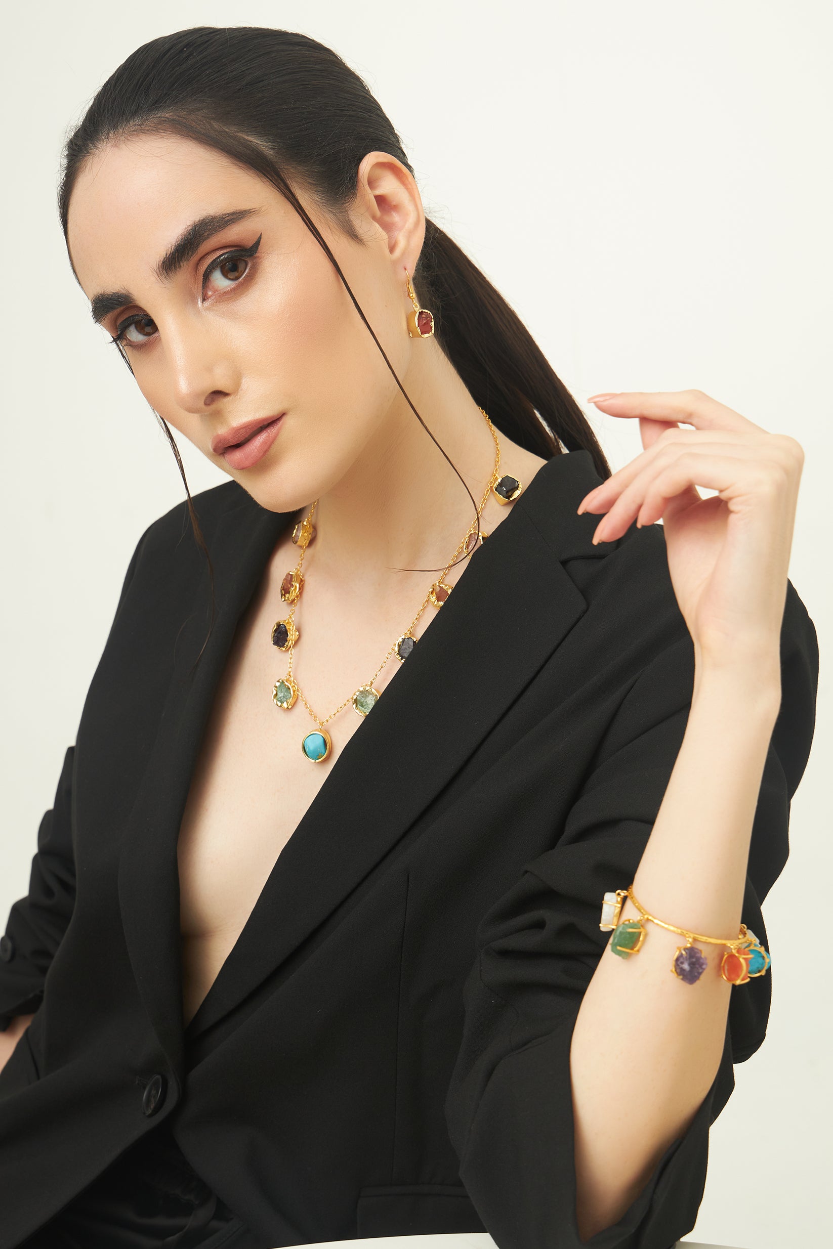 With bracelet celebrate your quirks long light weight chain set Rhythm