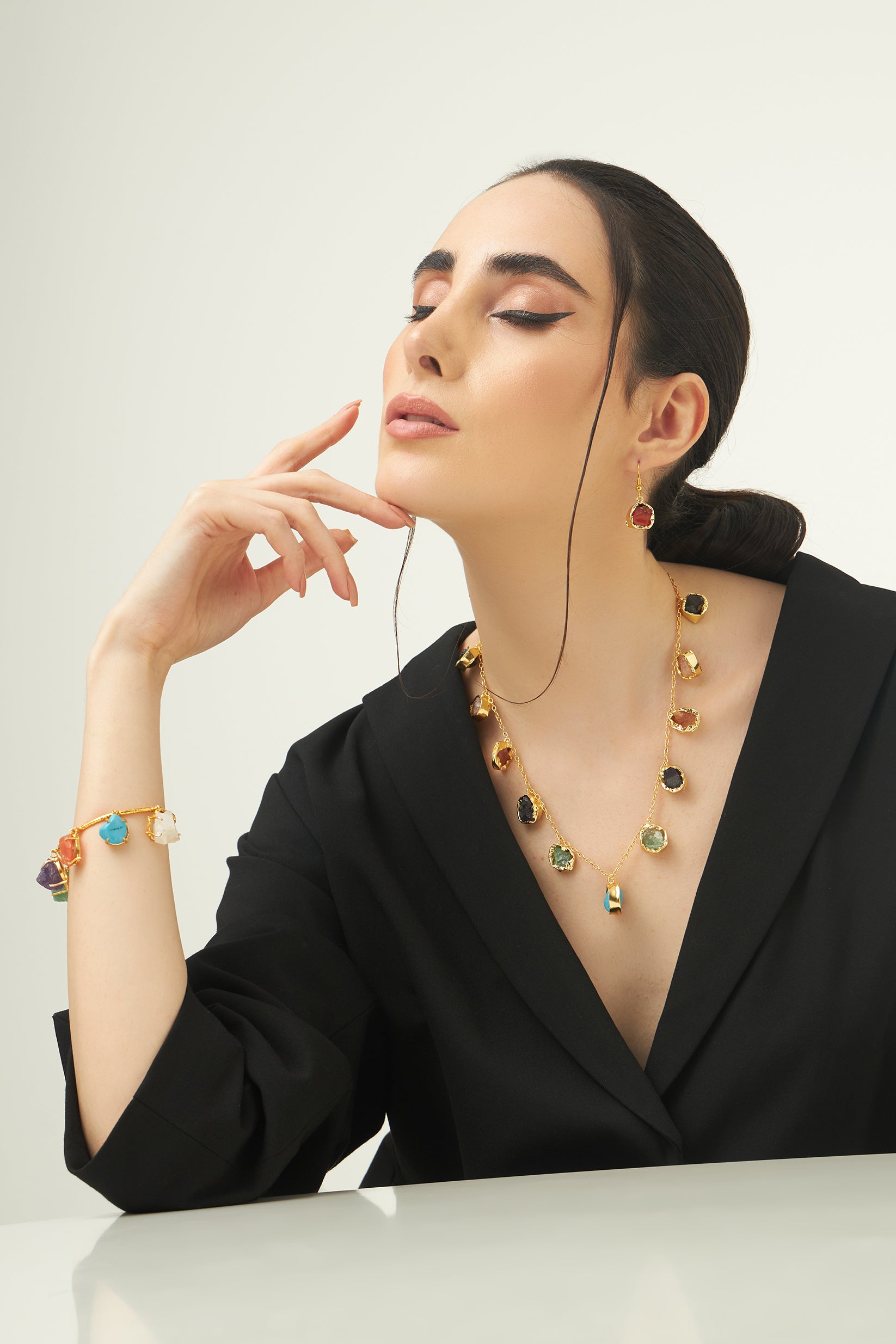 With bracelet celebrate your quirks long light weight chain set Rhythm