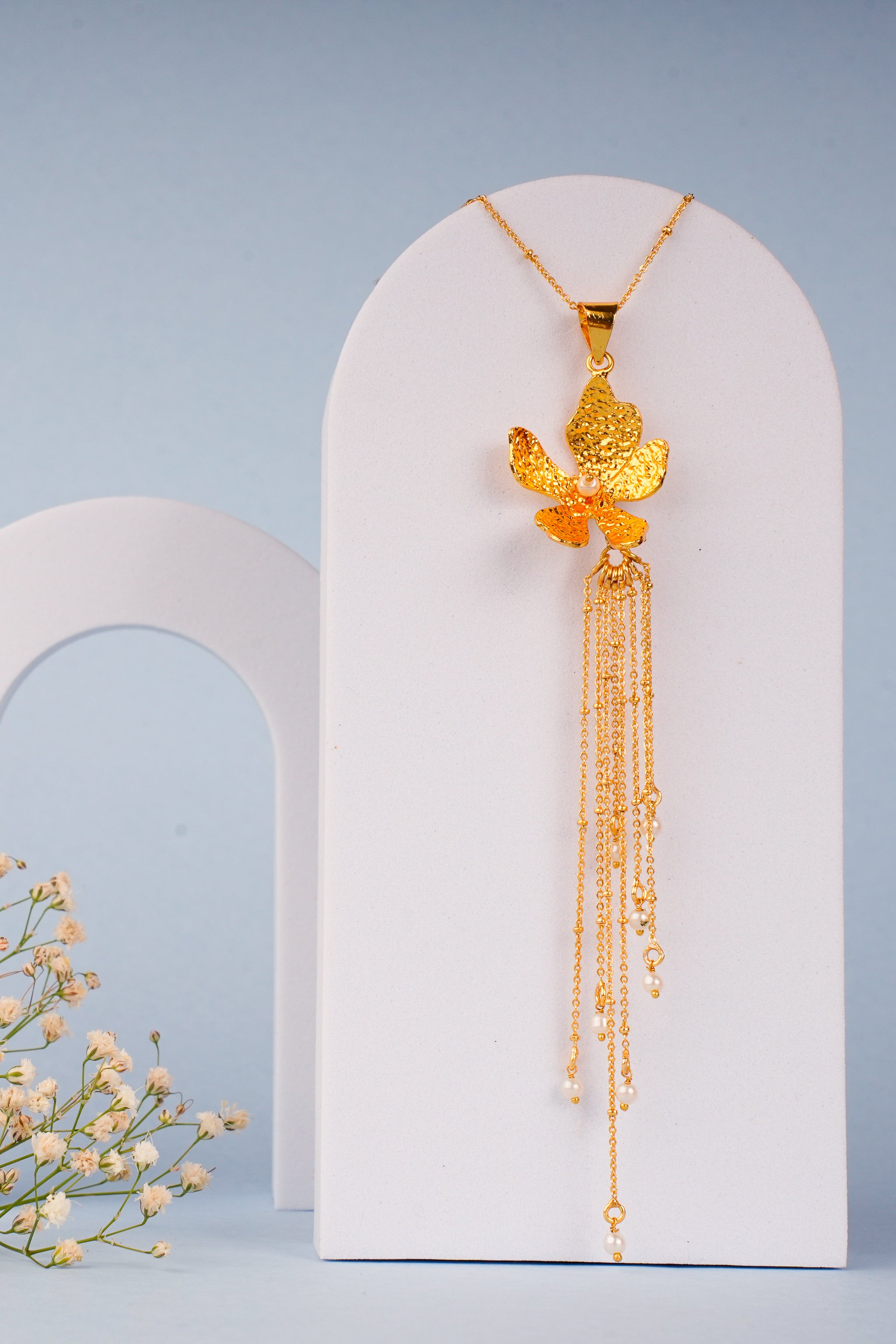 Strength in Petals long set with earrings and matching ring