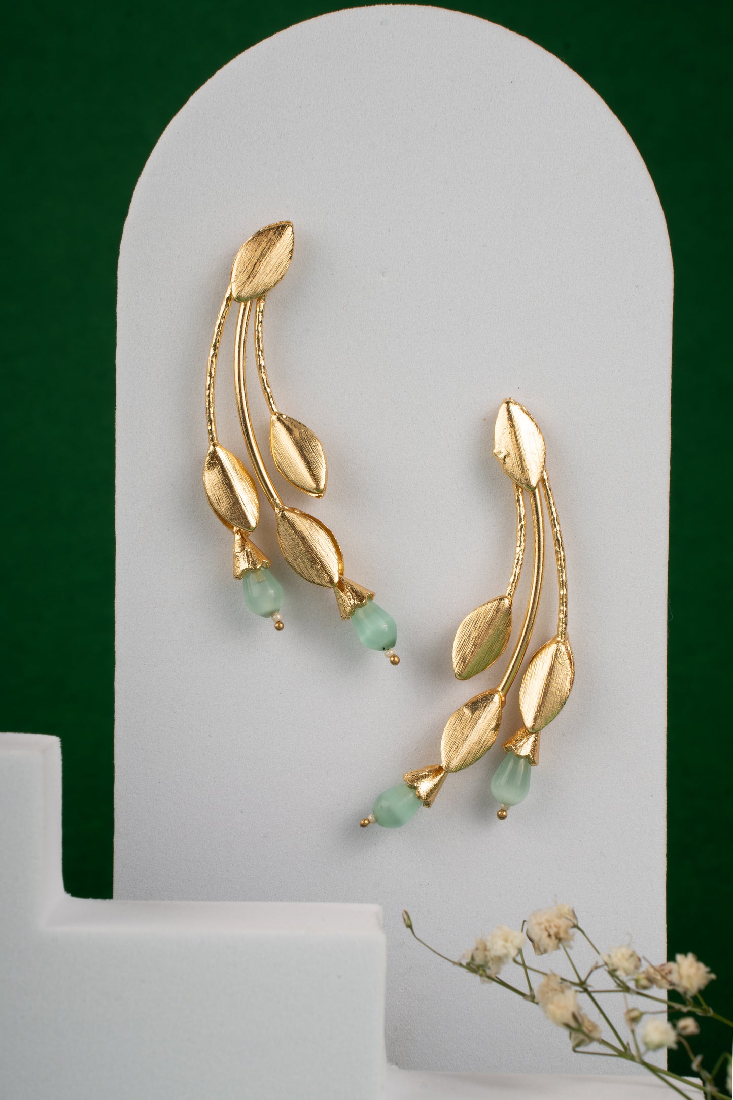 INAAYA Mint Drop statement Earrings