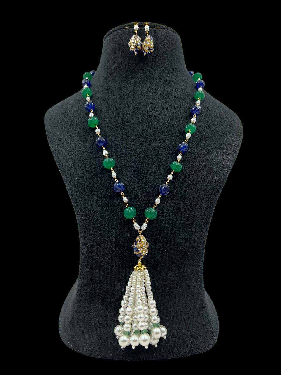Nazakat Long Statement Chain set with Bracelet