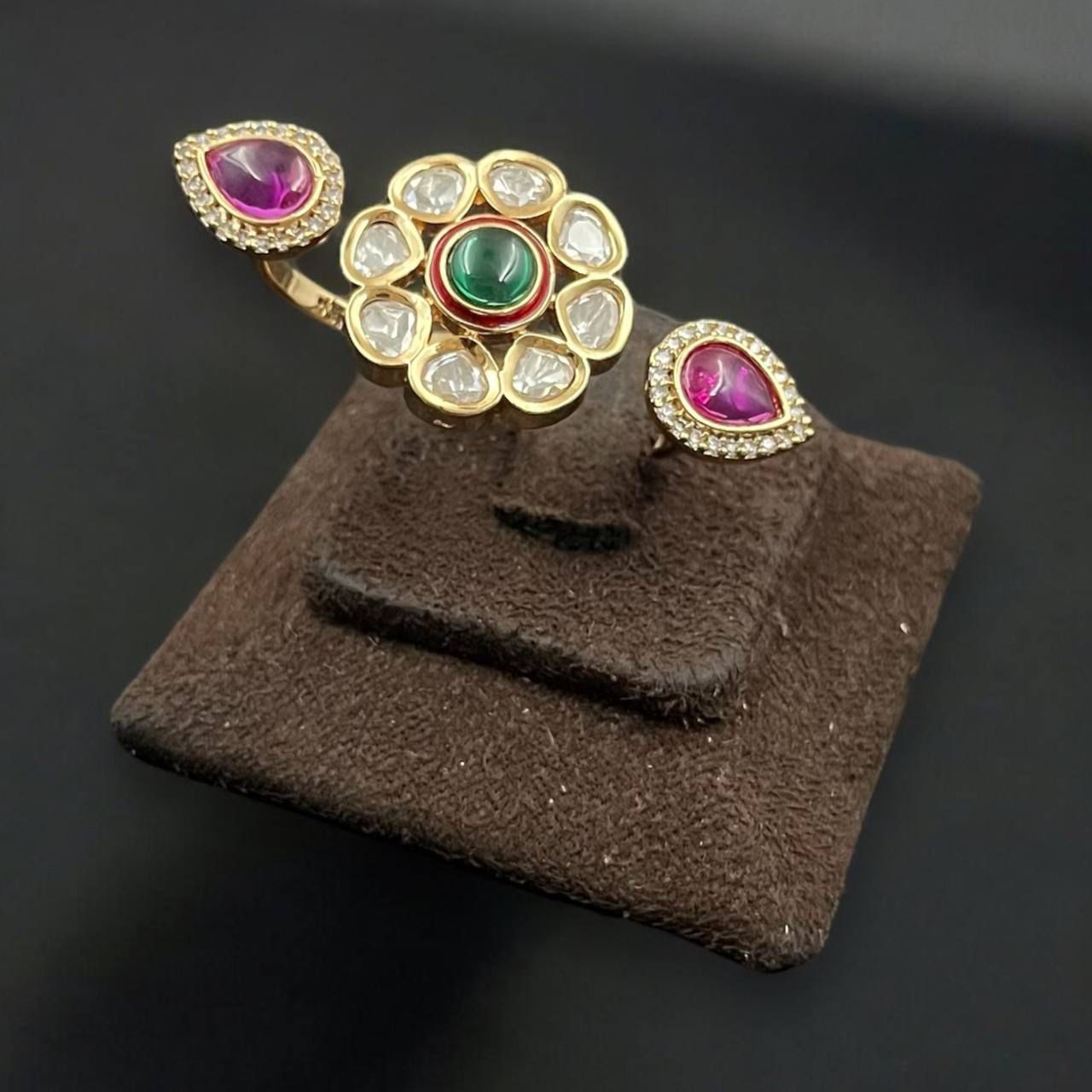 Saba moissanite Kundan ring