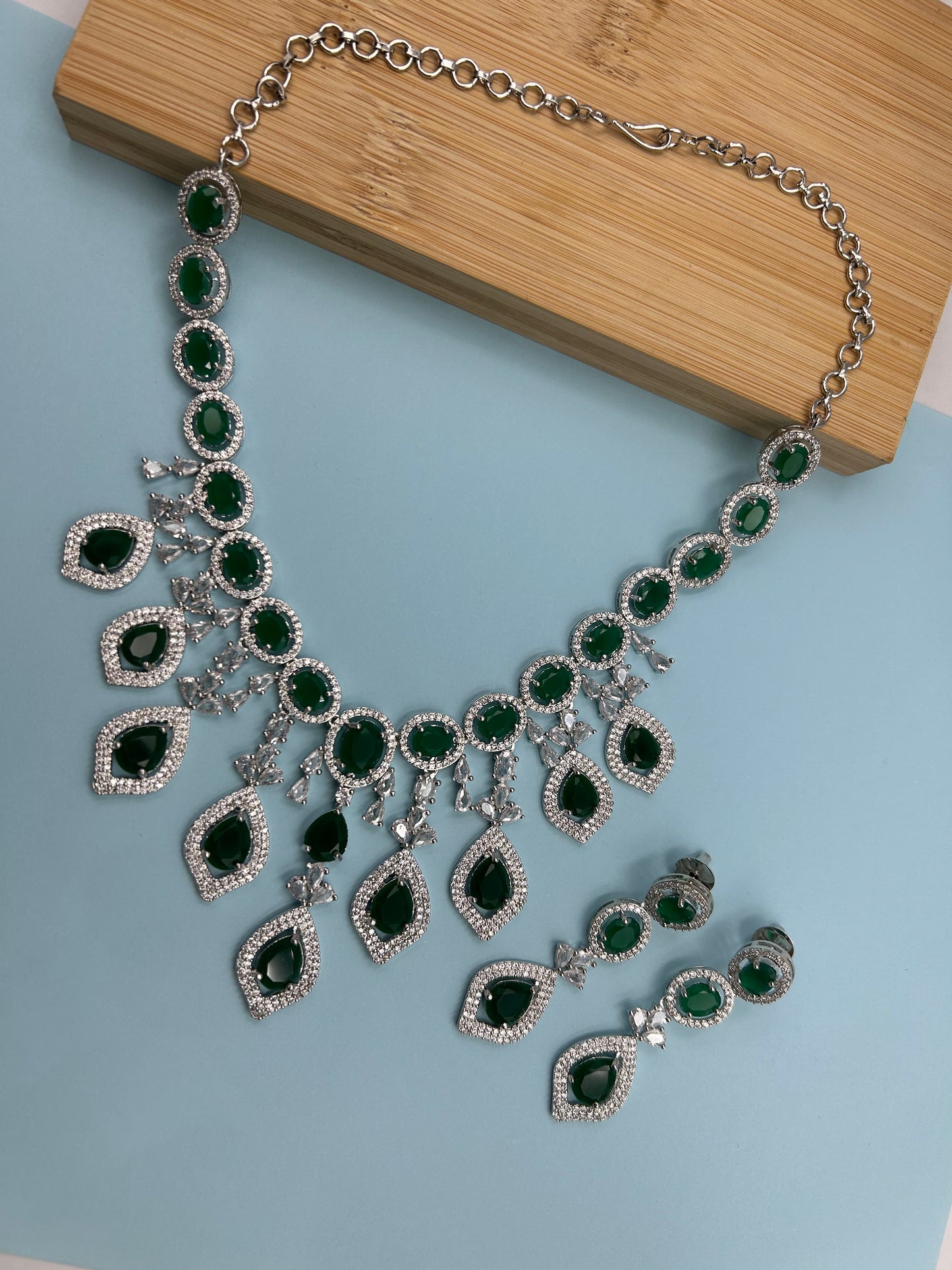 Krati Emerald Statement Necklace set