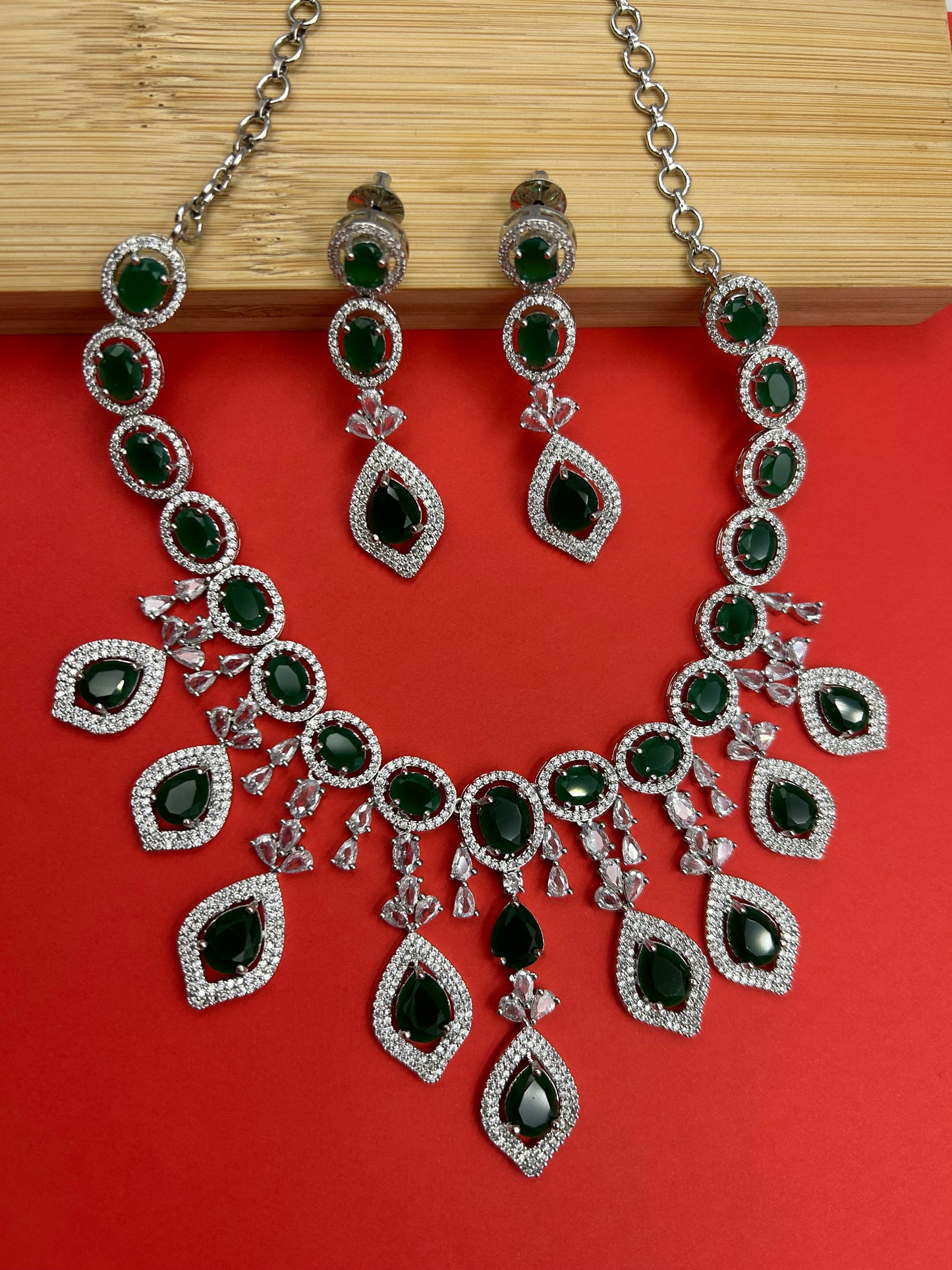 Krati Emerald Statement Necklace set