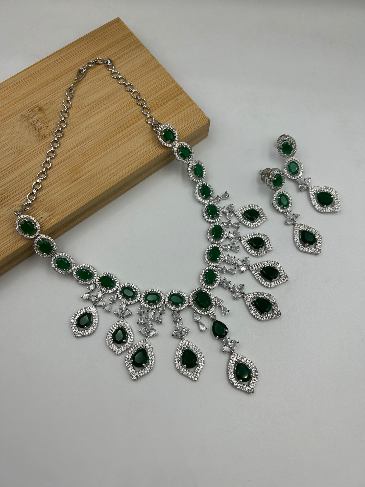 Krati Emerald Statement Necklace set