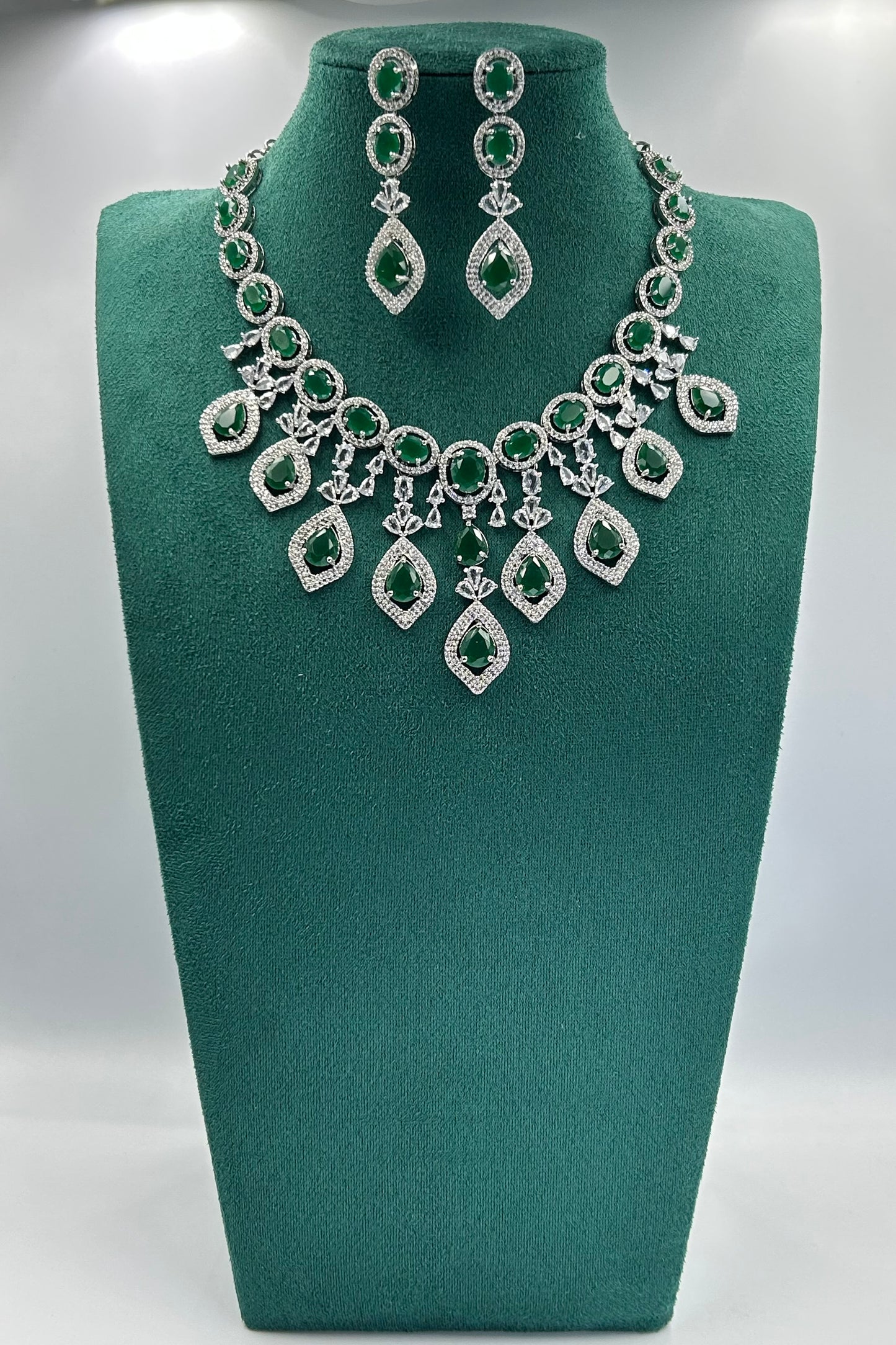 Krati Emerald Statement Necklace set