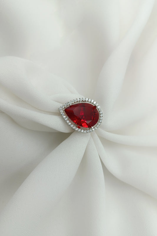 Aqsa Ruby Adjustable Statement Ring