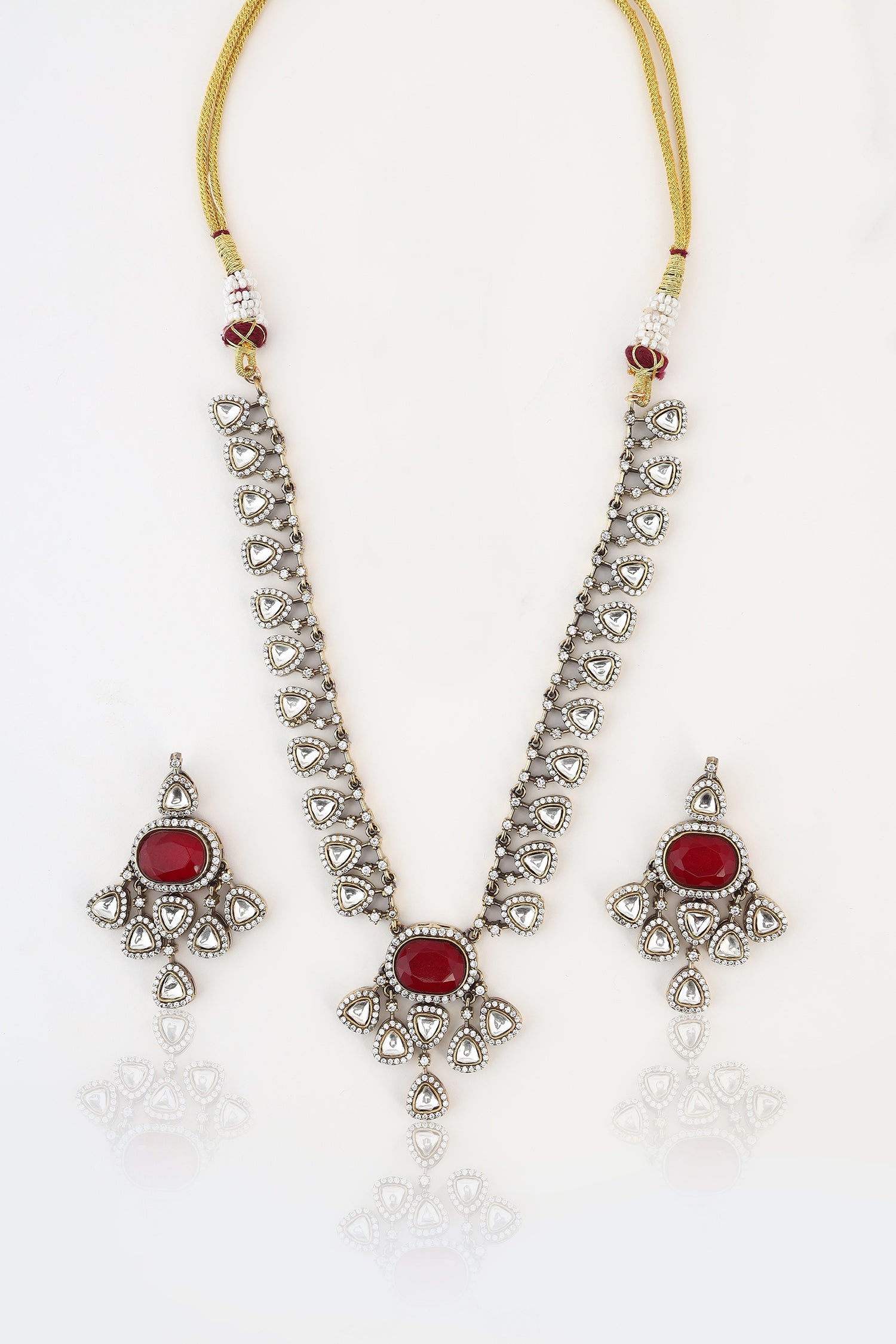 Urooj moissanite kundan victorian plating set