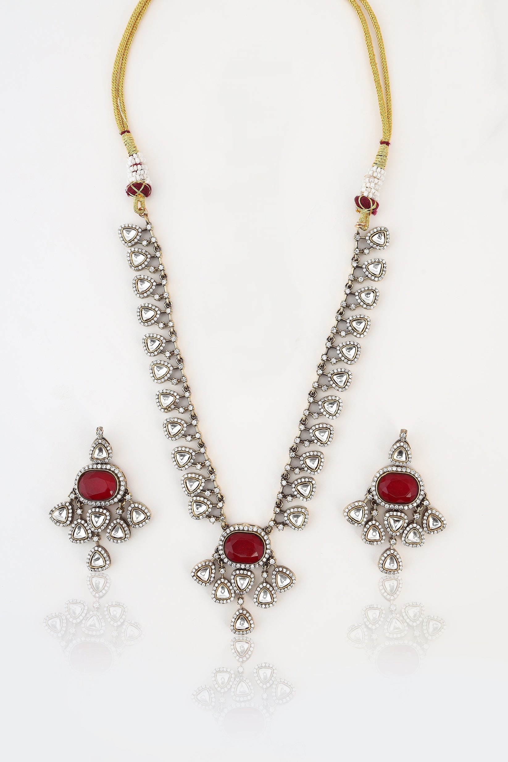 Urooj moissanite kundan victorian plating set