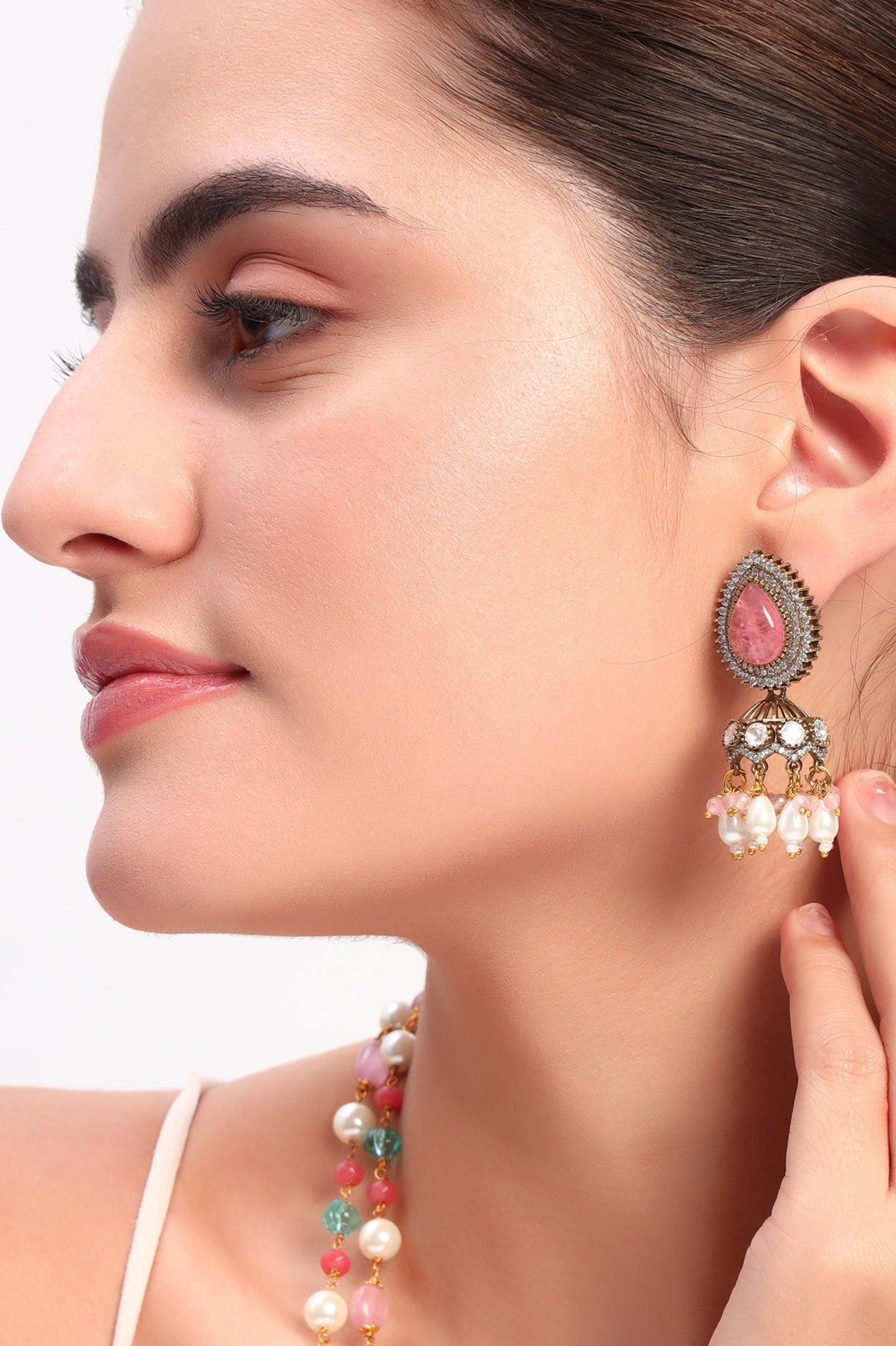 Preet doublet stones jhumka