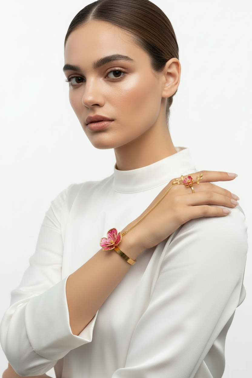 Floral Wings of Strength desert rose bracelet