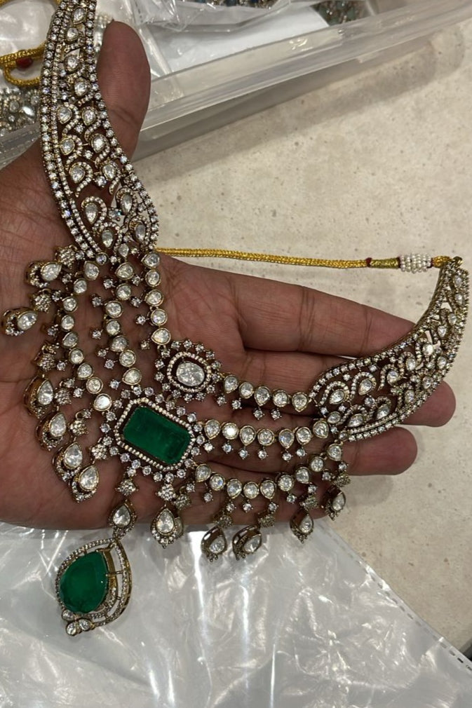 Glitz & Glamorous premium Kundan set with tika