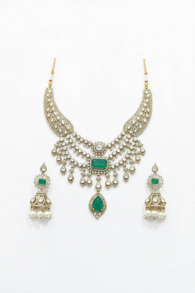 Glitz & Glamorous premium Kundan set with tika