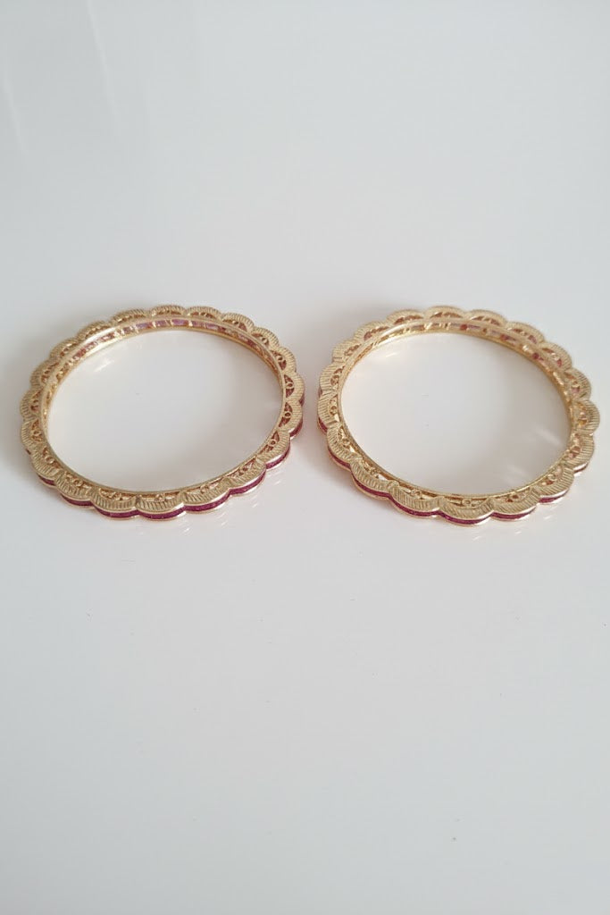 Ruby pair of bangles,2.6 inches