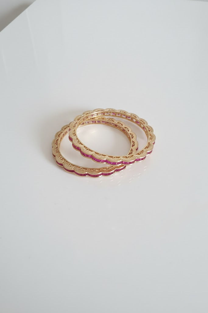 Ruby pair of bangles,2.6 inches